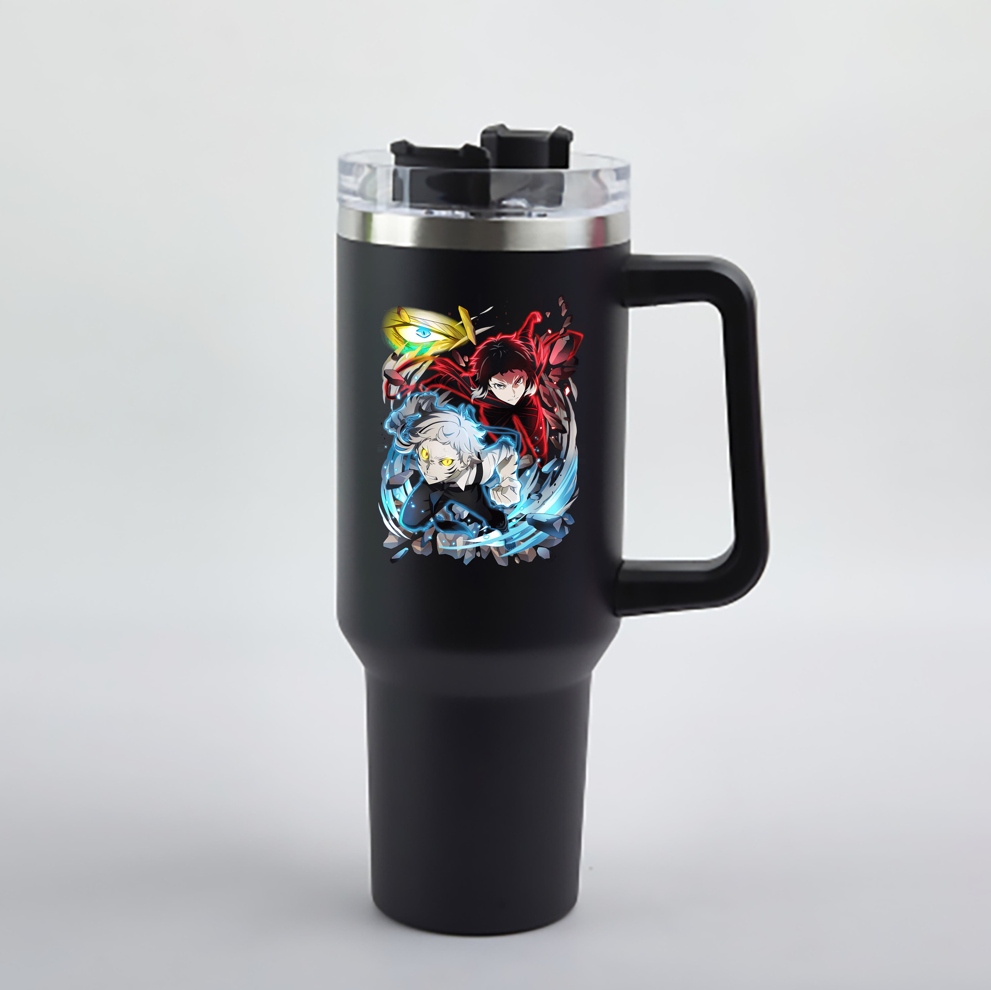 （画像用） 文豪ストレイドッグス Bungo Stray Dogs 1200mL車用タンブラー - クリスタルステッカー（プラスチックストロー付き）