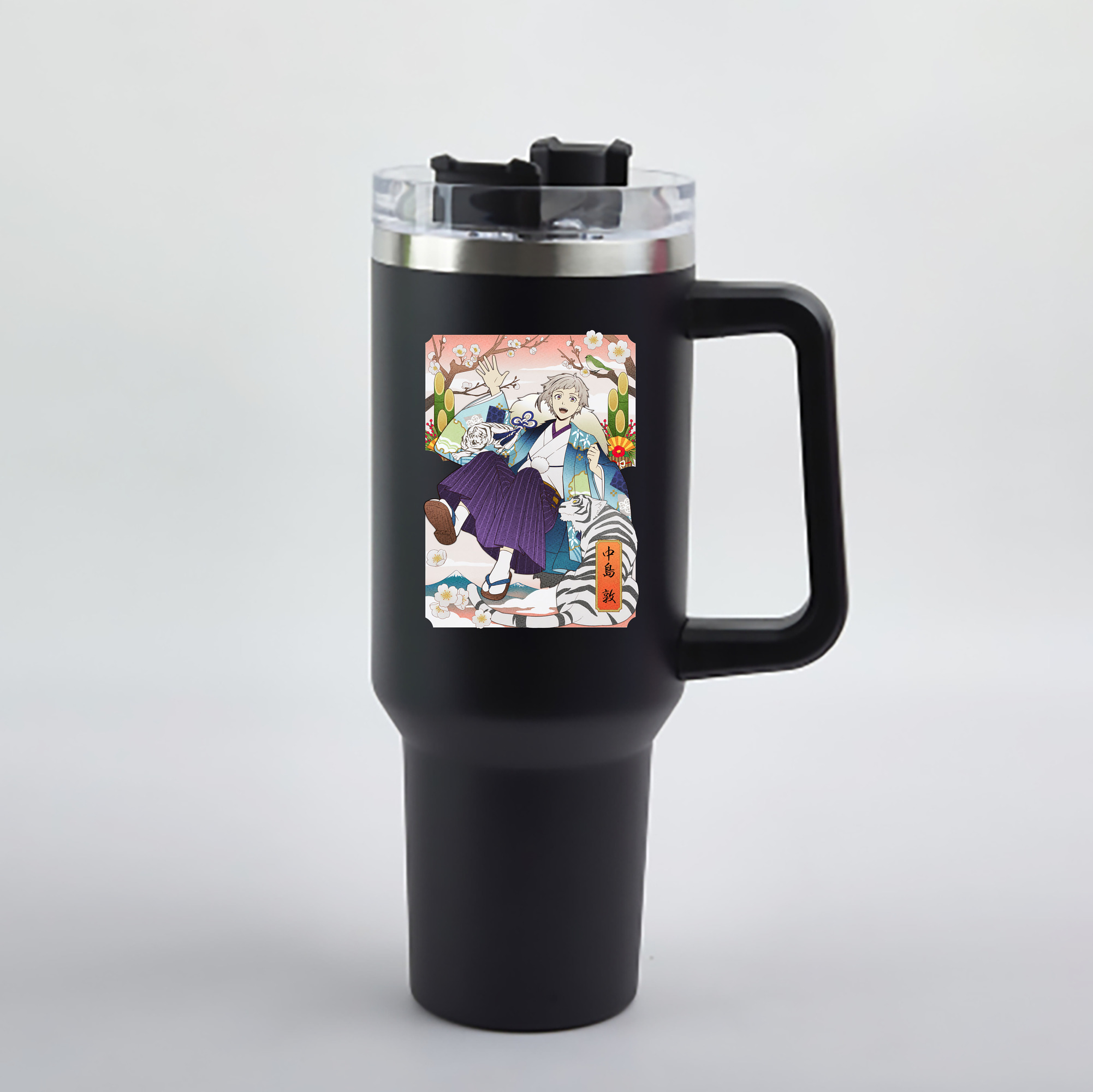 （画像用） 文豪ストレイドッグス Bungo Stray Dogs 1200mL車用タンブラー - クリスタルステッカー（プラスチックストロー付き）