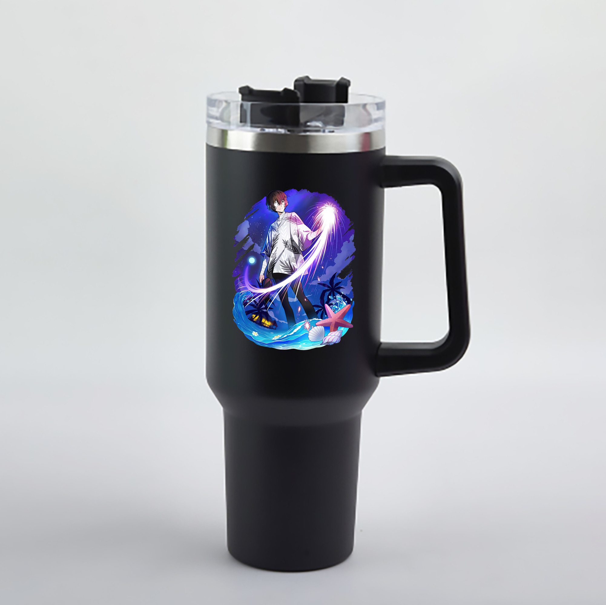 （画像用） 文豪ストレイドッグス Bungo Stray Dogs 1200mL車用タンブラー - クリスタルステッカー（プラスチックストロー付き）