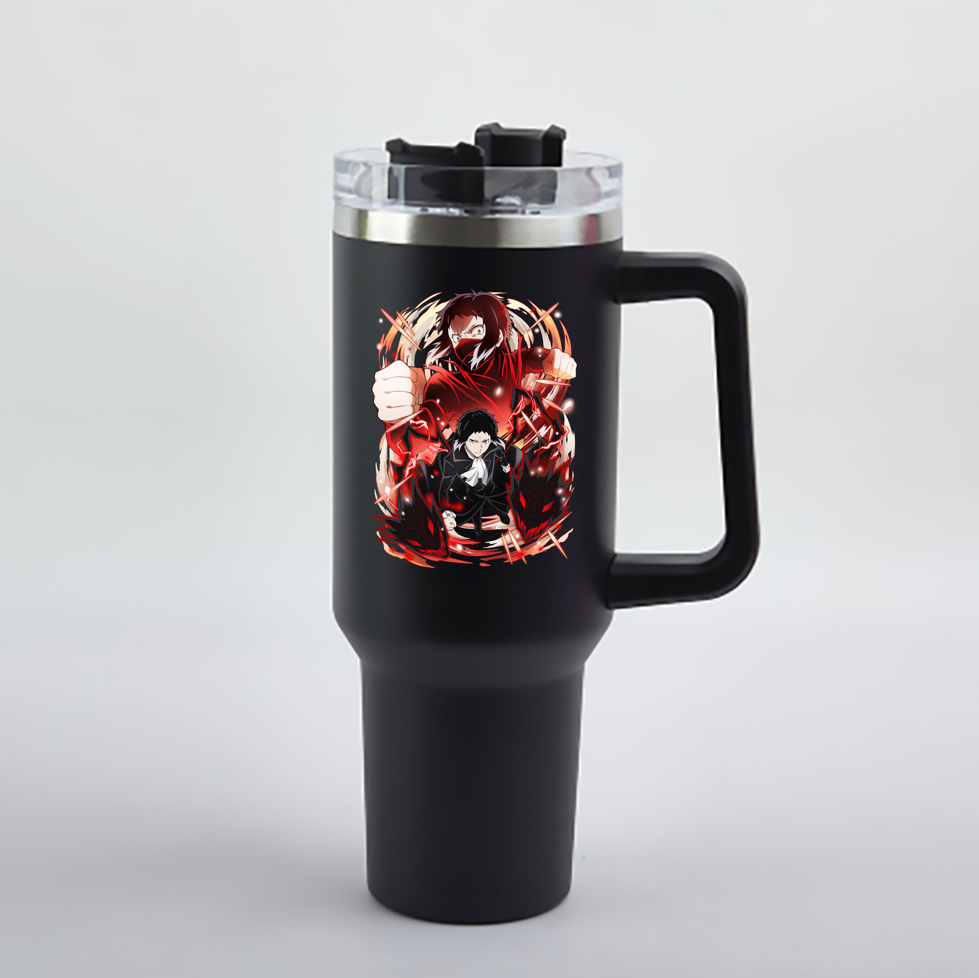 （画像用） 文豪ストレイドッグス Bungo Stray Dogs 1200mL車用タンブラー - クリスタルステッカー（プラスチックストロー付き）