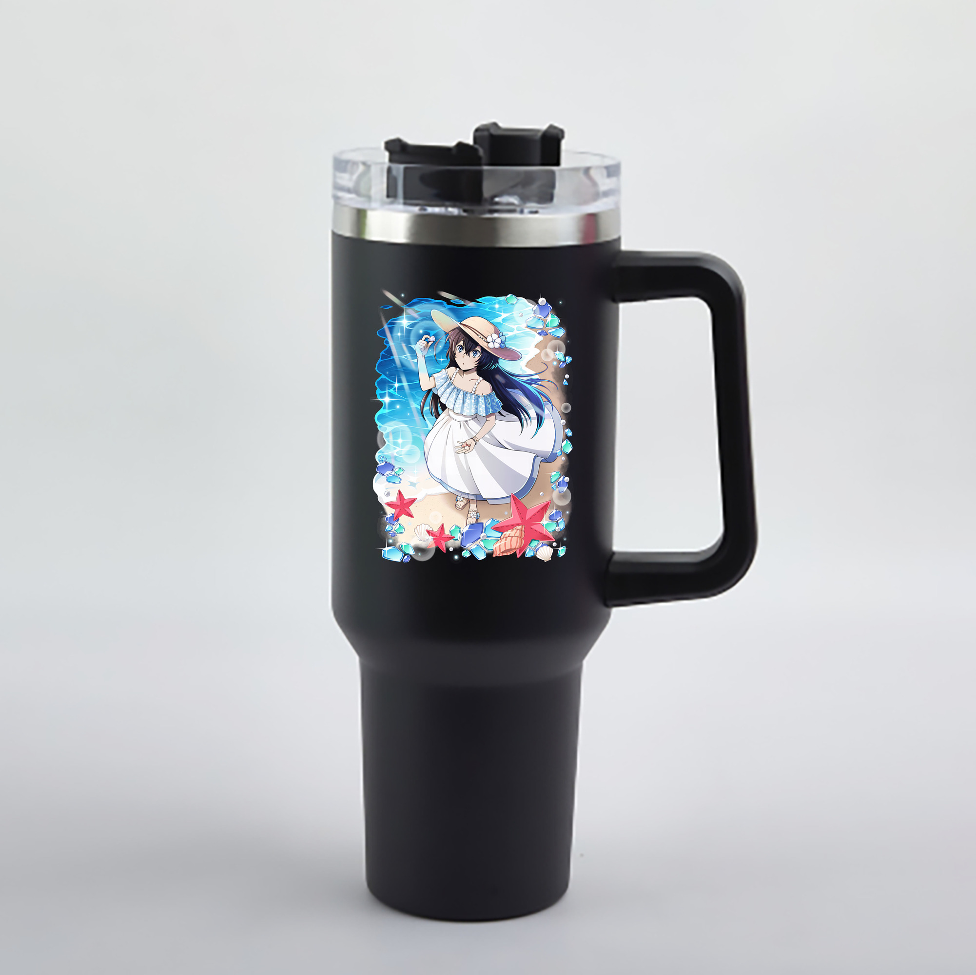 （画像用） 文豪ストレイドッグス Bungo Stray Dogs 1200mL車用タンブラー - クリスタルステッカー（プラスチックストロー付き）