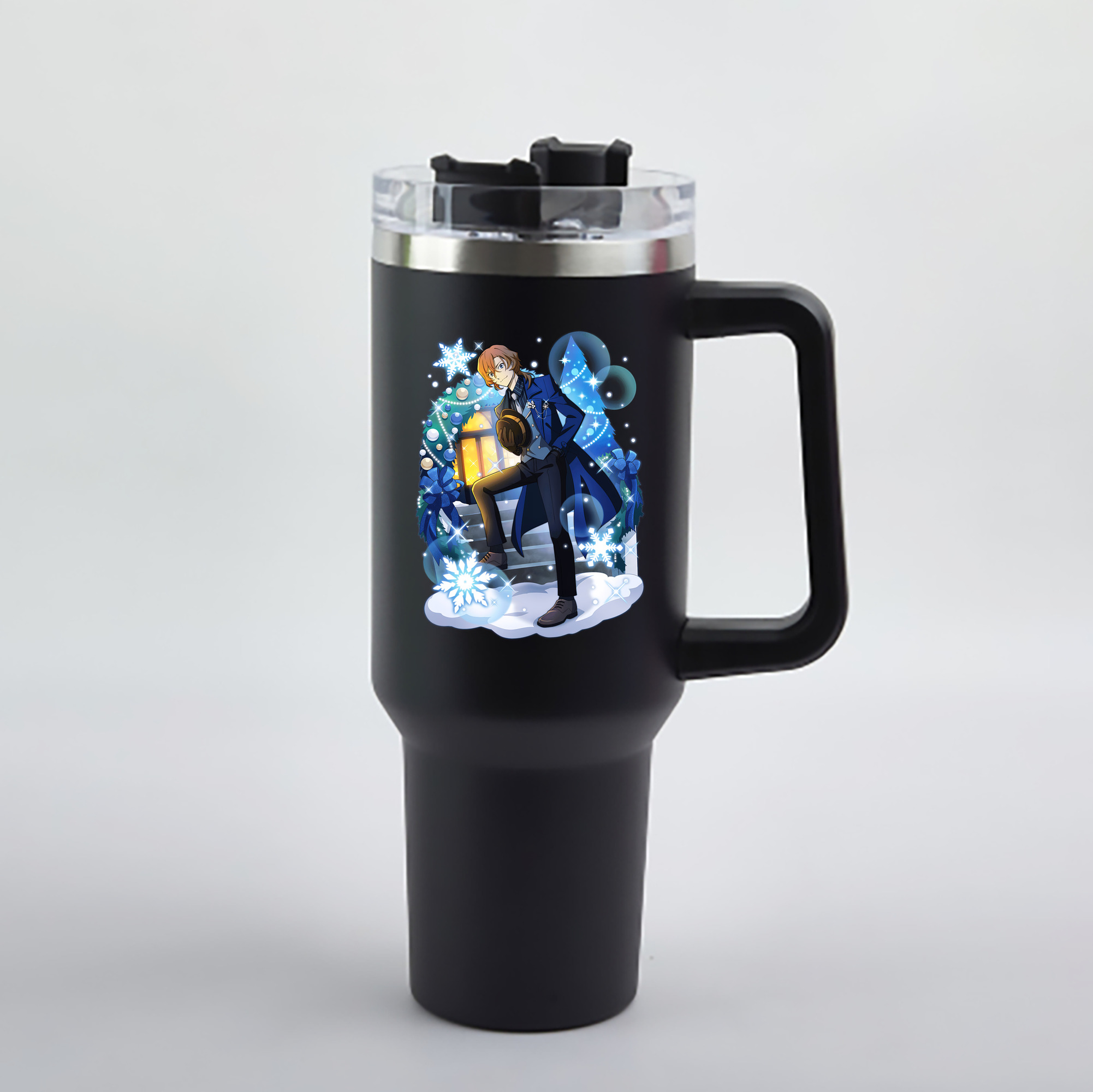 （画像用） 文豪ストレイドッグス Bungo Stray Dogs 1200mL車用タンブラー - クリスタルステッカー（プラスチックストロー付き）