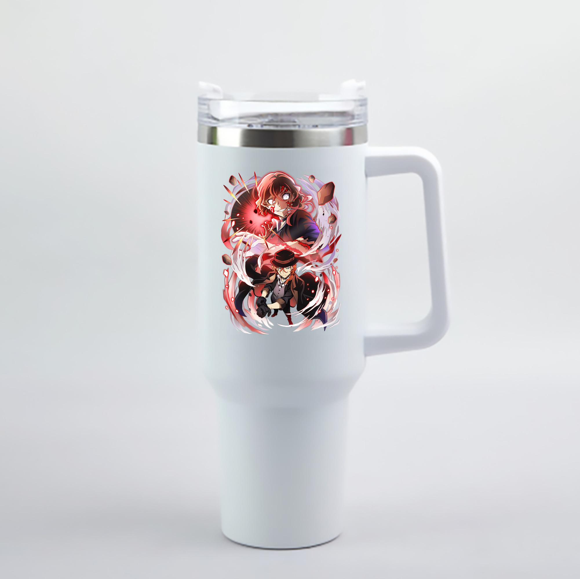 （画像用） 文豪ストレイドッグス Bungo Stray Dogs 1200mL車用タンブラー - クリスタルステッカー（プラスチックストロー付き）