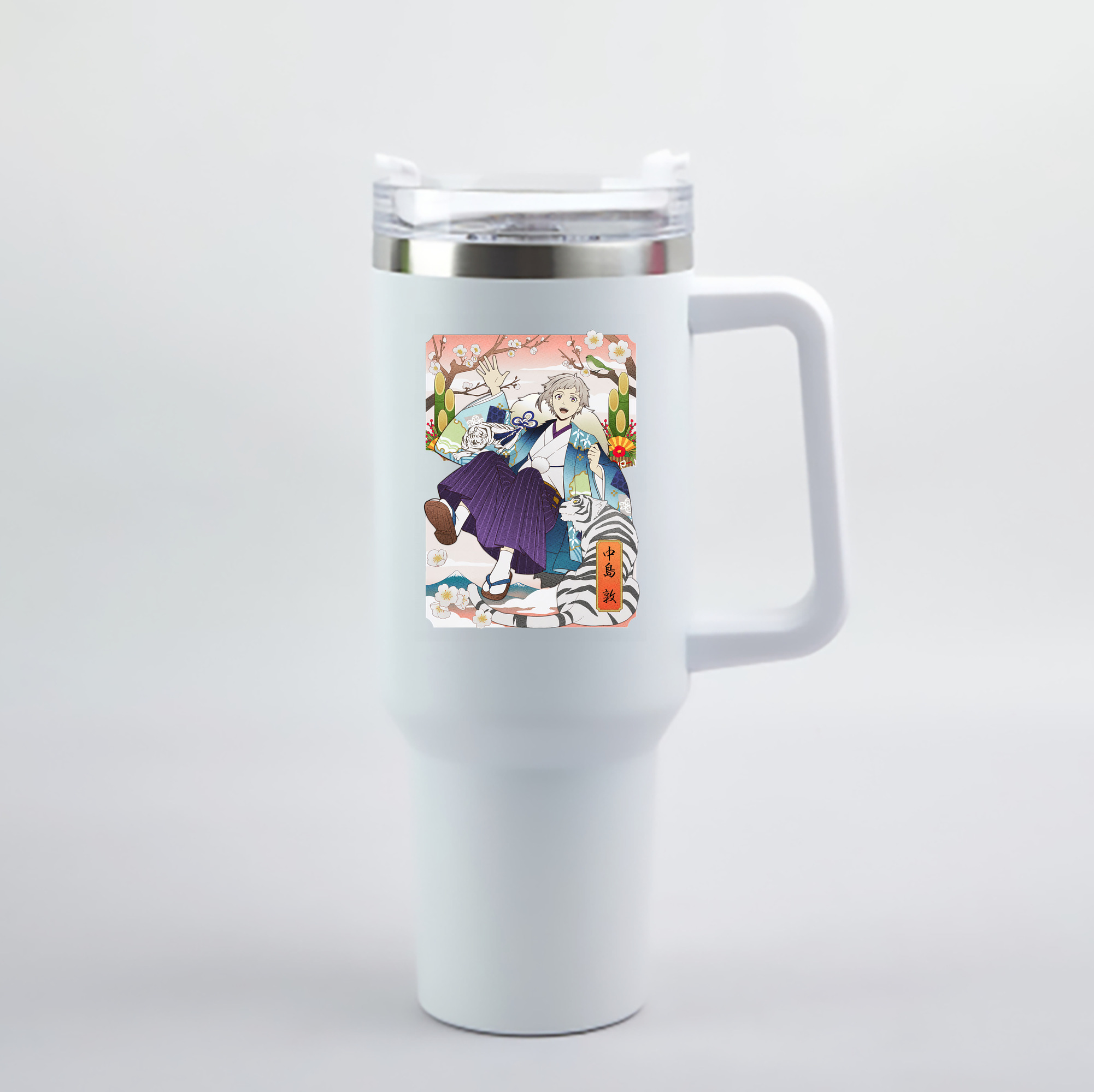 （画像用） 文豪ストレイドッグス Bungo Stray Dogs 1200mL車用タンブラー - クリスタルステッカー（プラスチックストロー付き）