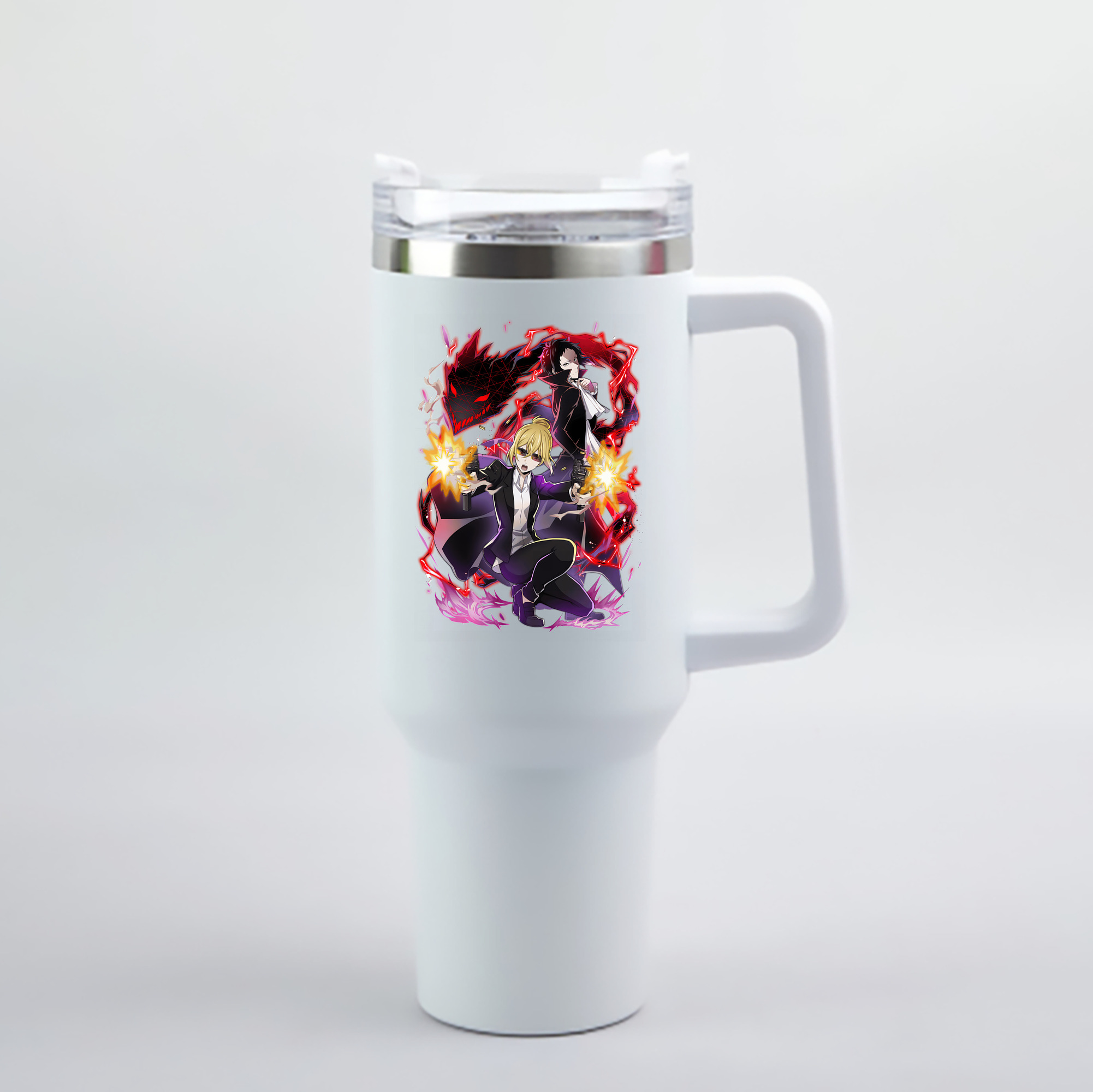（画像用） 文豪ストレイドッグス Bungo Stray Dogs 1200mL車用タンブラー - クリスタルステッカー（プラスチックストロー付き）