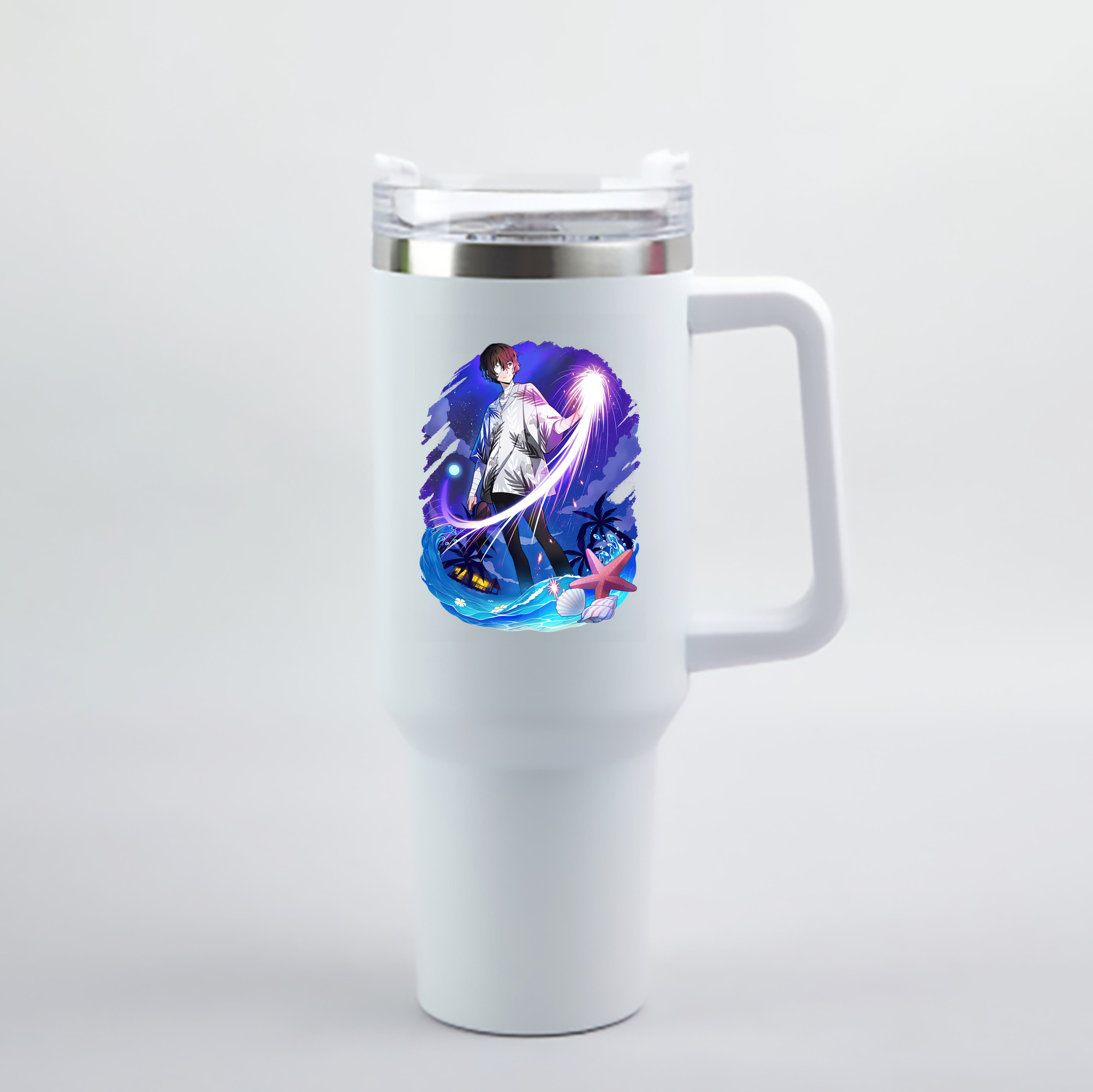 （画像用） 文豪ストレイドッグス Bungo Stray Dogs 1200mL車用タンブラー - クリスタルステッカー（プラスチックストロー付き）