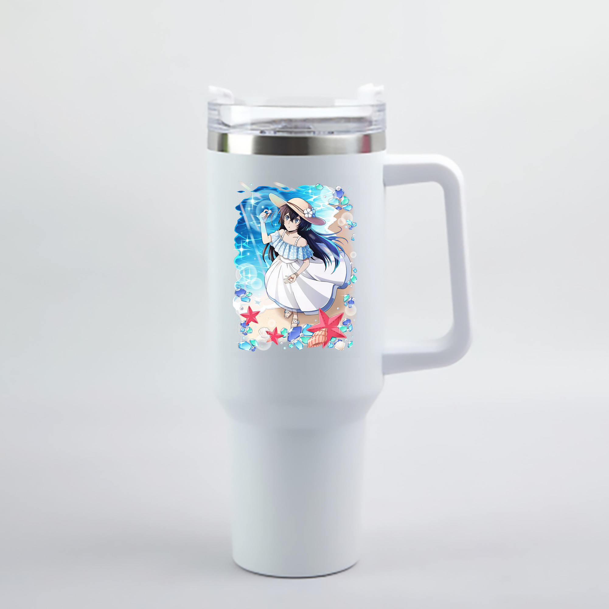 （画像用） 文豪ストレイドッグス Bungo Stray Dogs 1200mL車用タンブラー - クリスタルステッカー（プラスチックストロー付き）