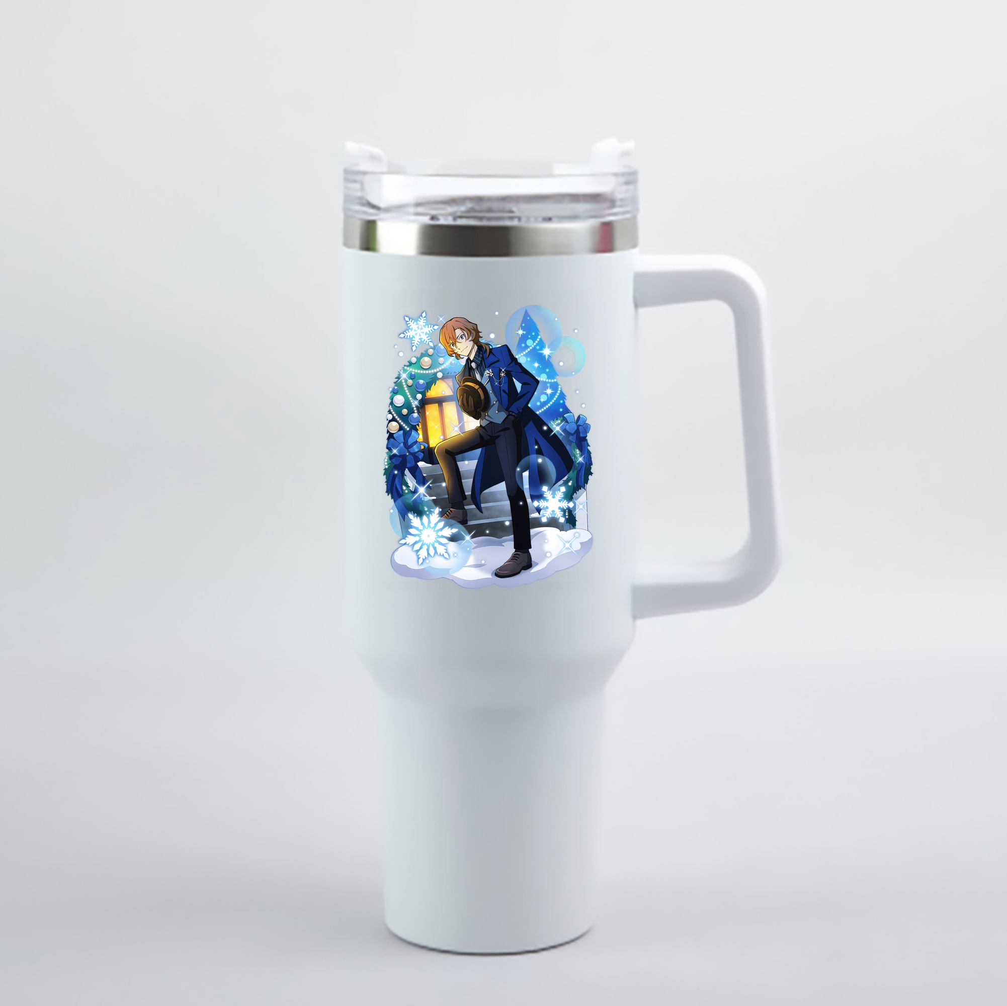 （画像用） 文豪ストレイドッグス Bungo Stray Dogs 1200mL車用タンブラー - クリスタルステッカー（プラスチックストロー付き）