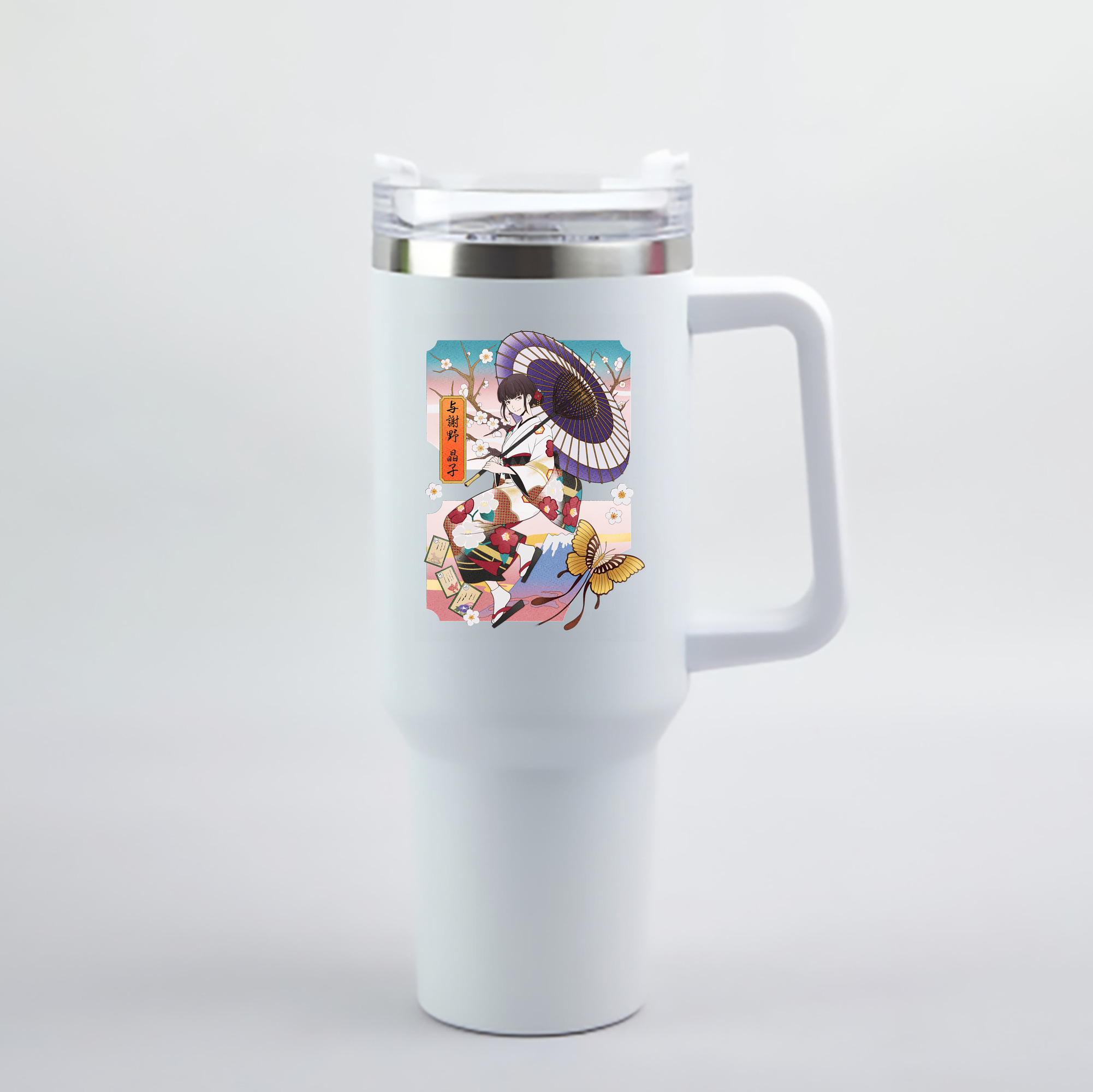 （画像用） 文豪ストレイドッグス Bungo Stray Dogs 1200mL車用タンブラー - クリスタルステッカー（プラスチックストロー付き）