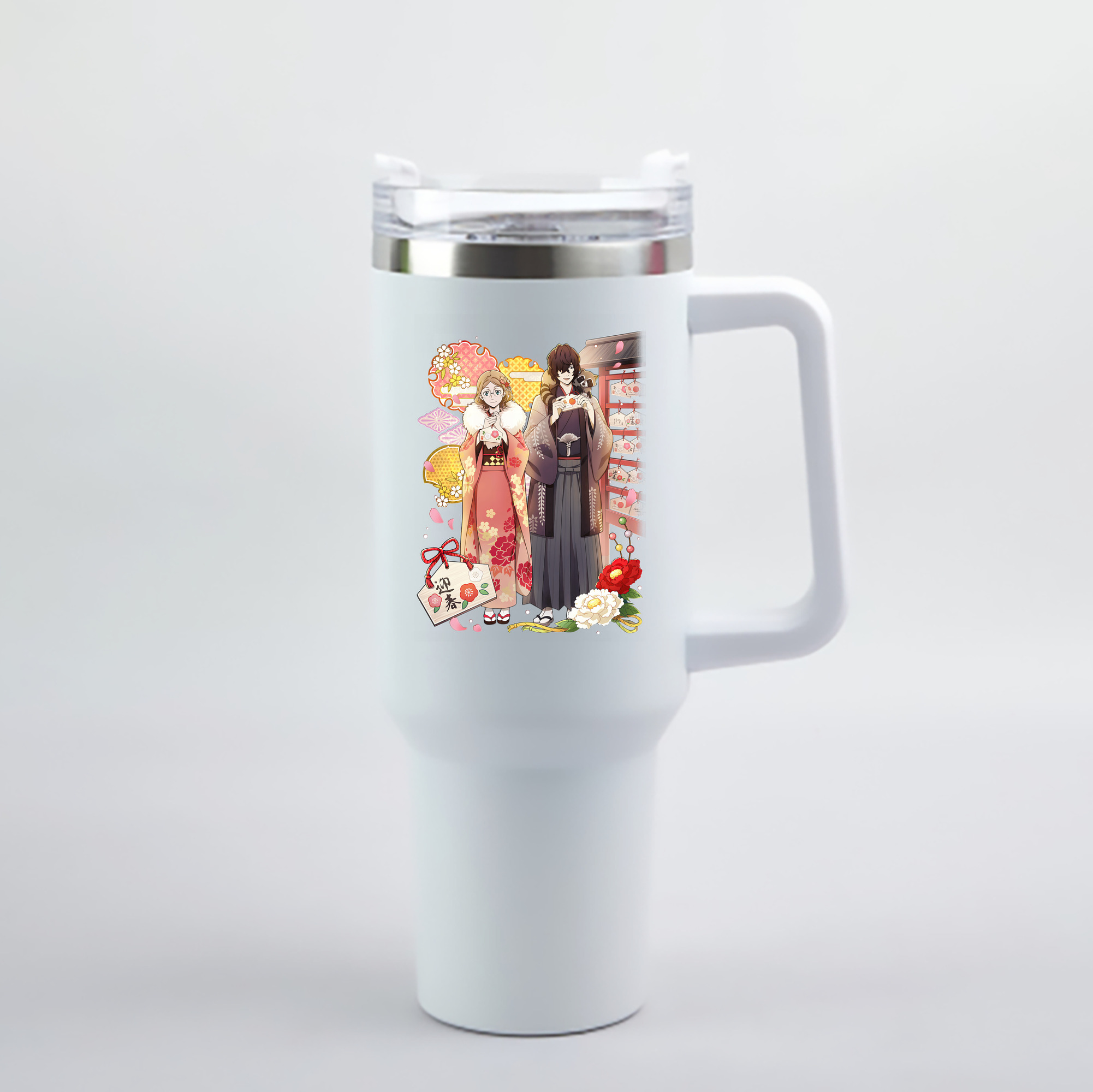 （画像用） 文豪ストレイドッグス Bungo Stray Dogs 1200mL車用タンブラー - クリスタルステッカー（プラスチックストロー付き）