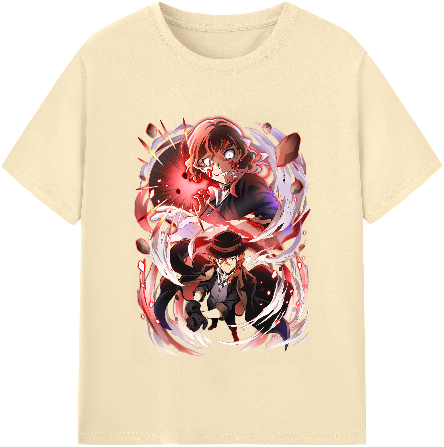 （画像用） 文豪ストレイドッグス Bungo Stray Dogs 綿100％半袖Tシャツ（フロントプリント）