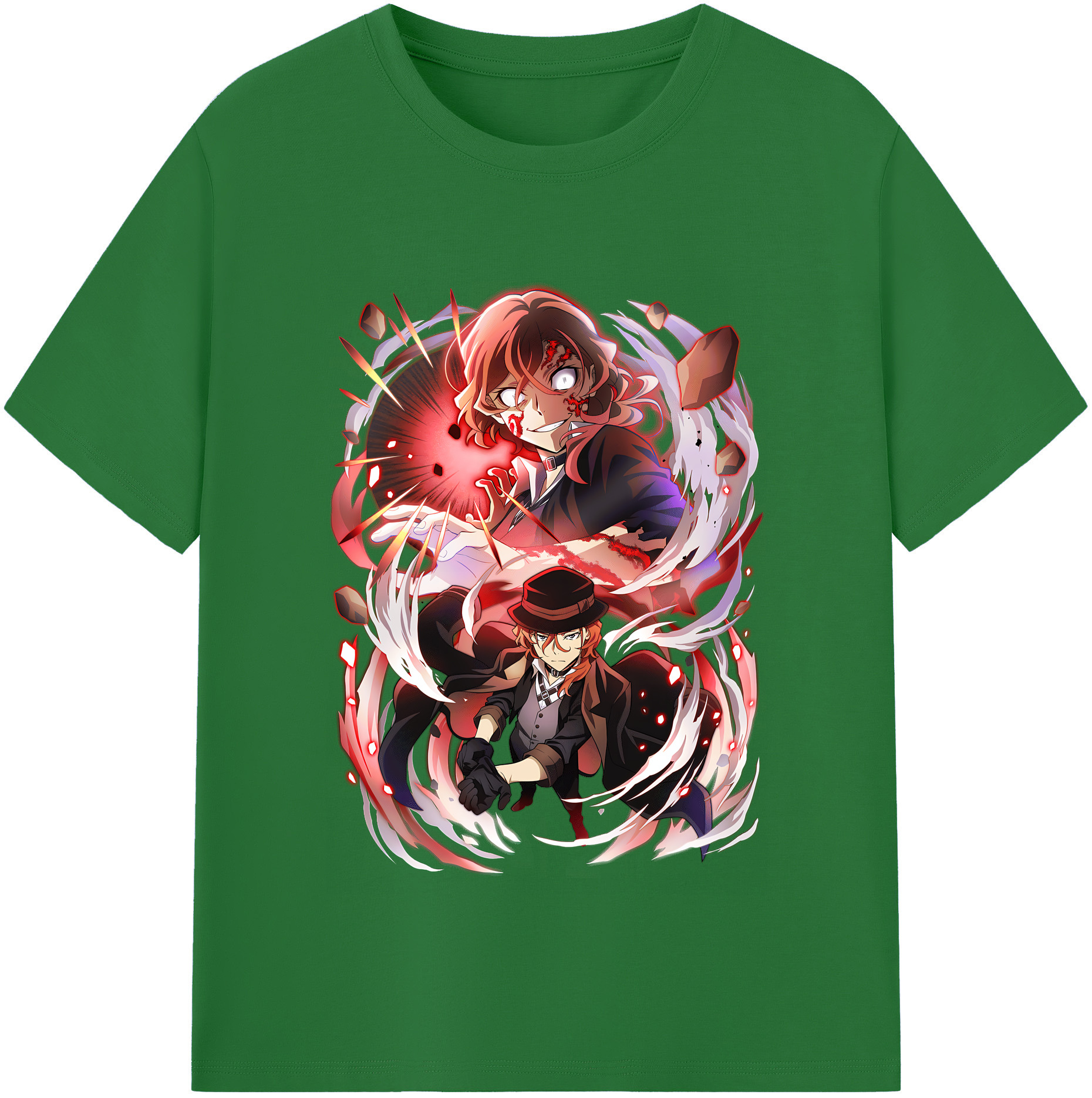 （画像用） 文豪ストレイドッグス Bungo Stray Dogs 綿100％半袖Tシャツ（フロントプリント）