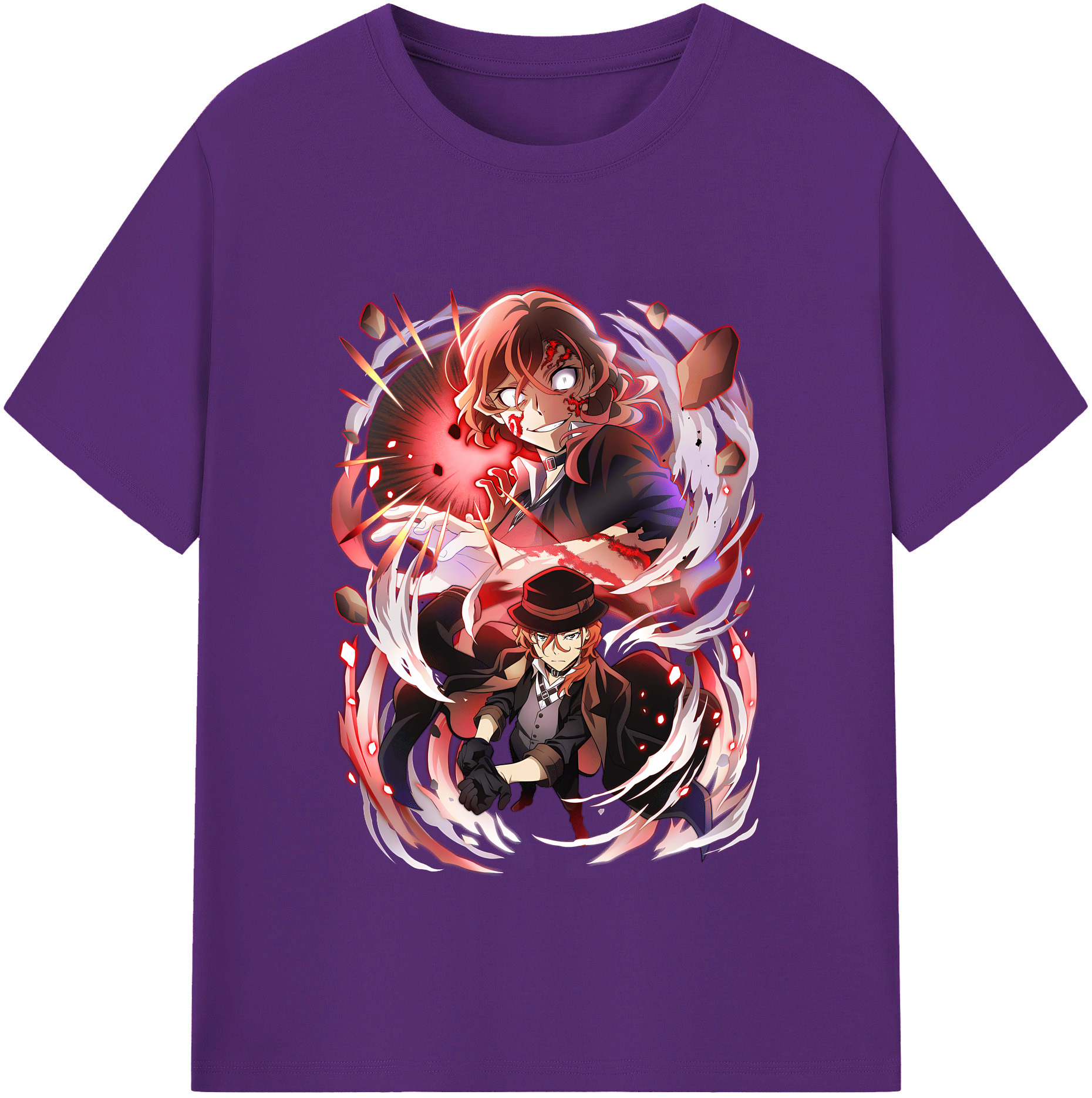 （画像用） 文豪ストレイドッグス Bungo Stray Dogs 綿100％半袖Tシャツ（フロントプリント）