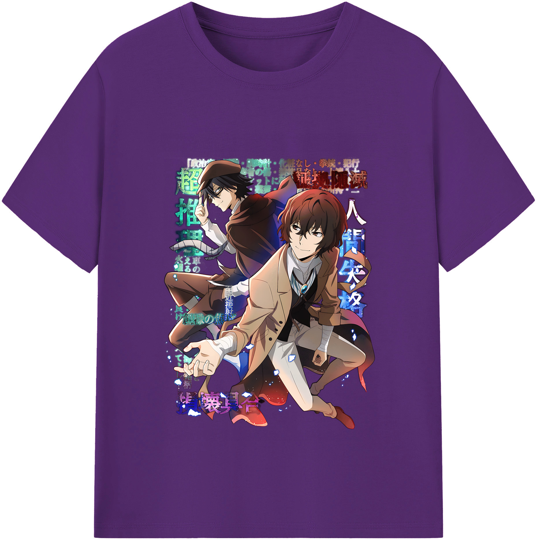 （画像用） 文豪ストレイドッグス Bungo Stray Dogs 綿100％半袖Tシャツ（フロントプリント）