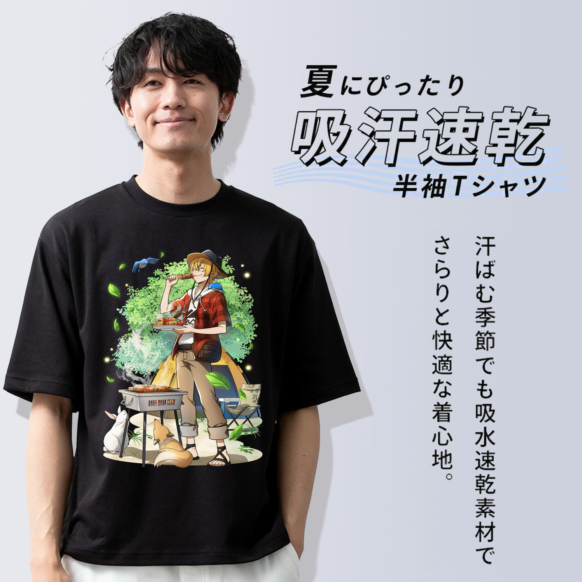 文豪ストレイドッグス Bungo Stray Dogs 綿100％半袖Tシャツ（フロントプリント）