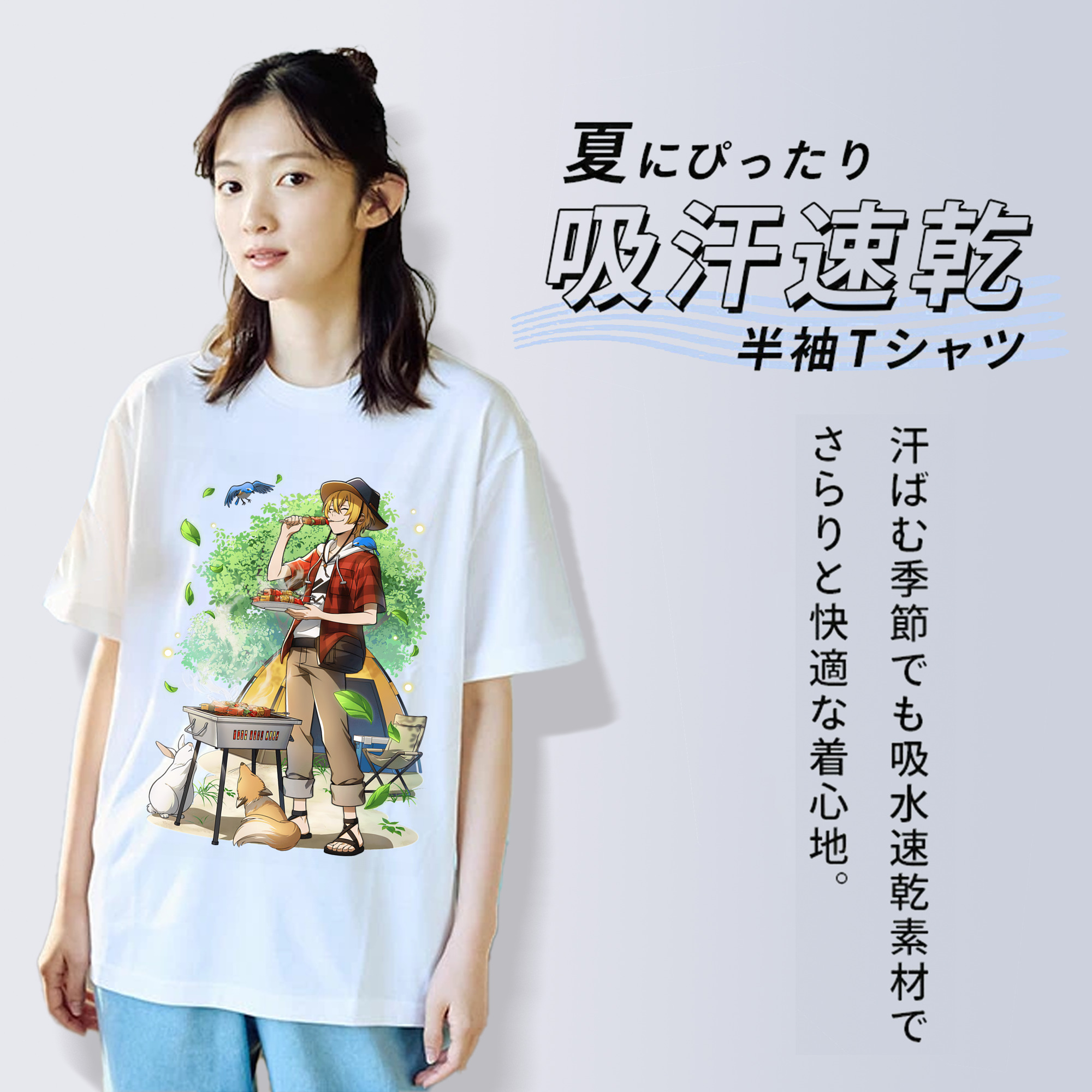 文豪ストレイドッグス Bungo Stray Dogs 綿100％半袖Tシャツ（フロントプリント）