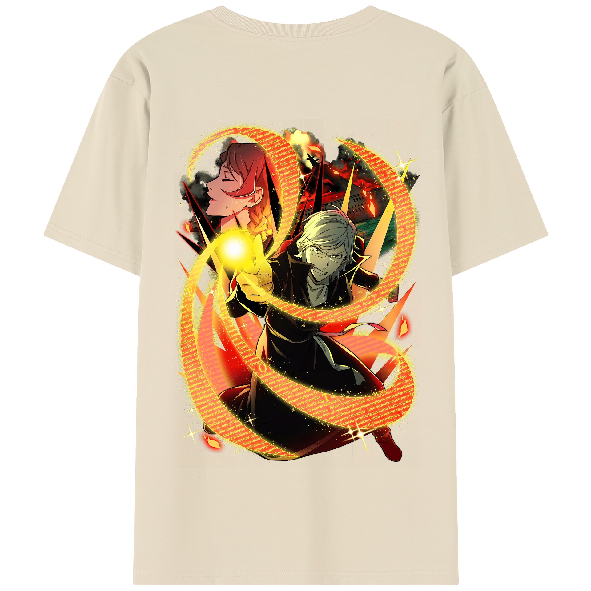 （画像用） 文豪ストレイドッグス Bungo Stray Dogs 綿100％半袖Tシャツ（背面プリント）