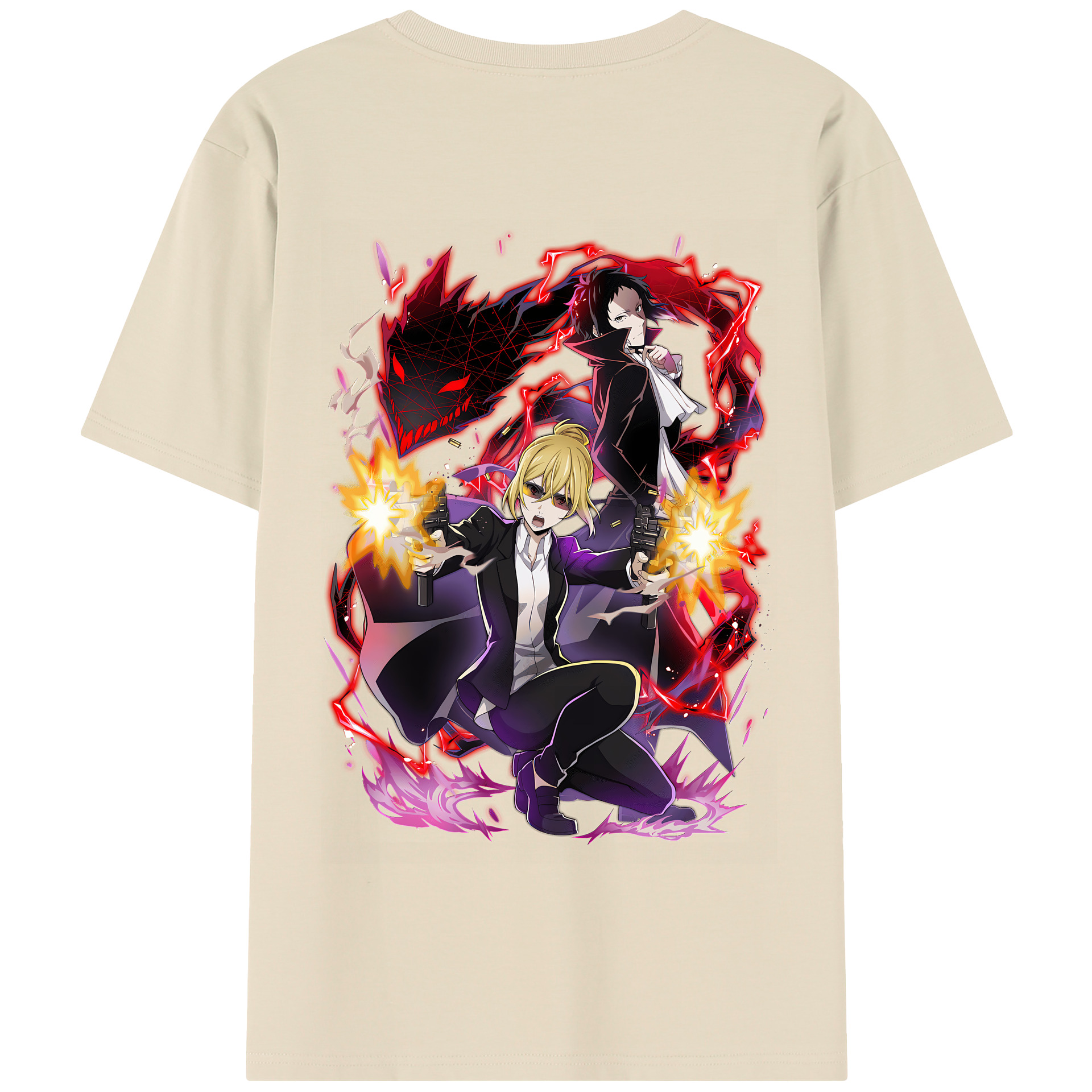 （画像用） 文豪ストレイドッグス Bungo Stray Dogs 綿100％半袖Tシャツ（背面プリント）