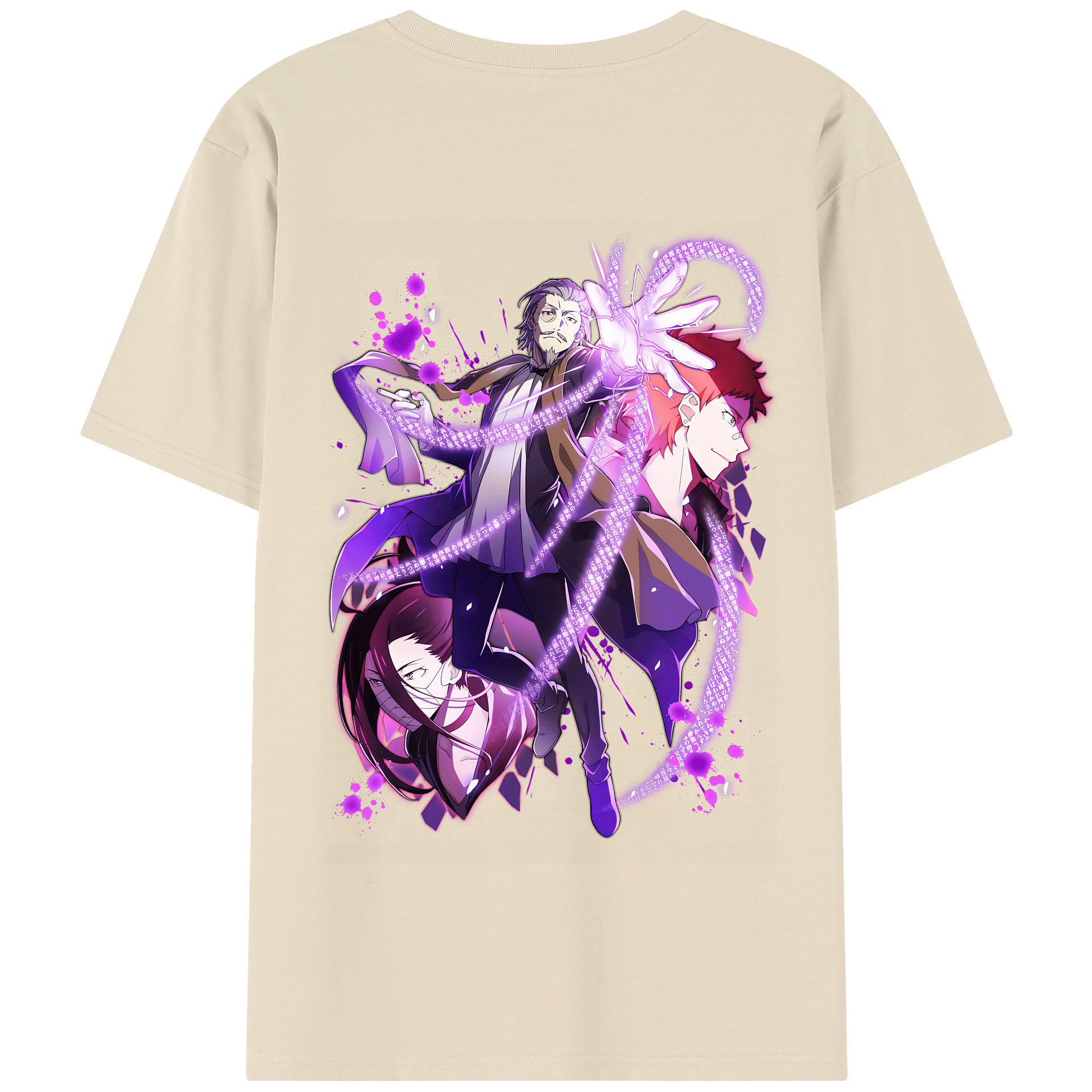（画像用） 文豪ストレイドッグス Bungo Stray Dogs 綿100％半袖Tシャツ（背面プリント）