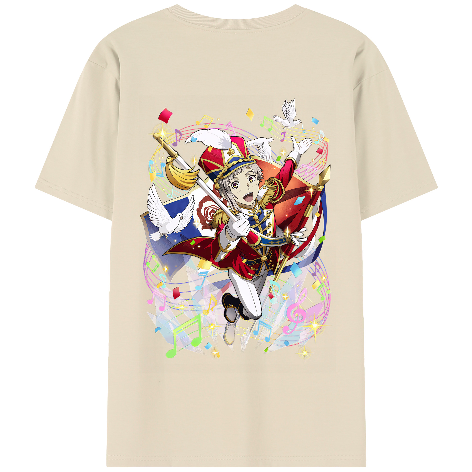 （画像用） 文豪ストレイドッグス Bungo Stray Dogs 綿100％半袖Tシャツ（背面プリント）