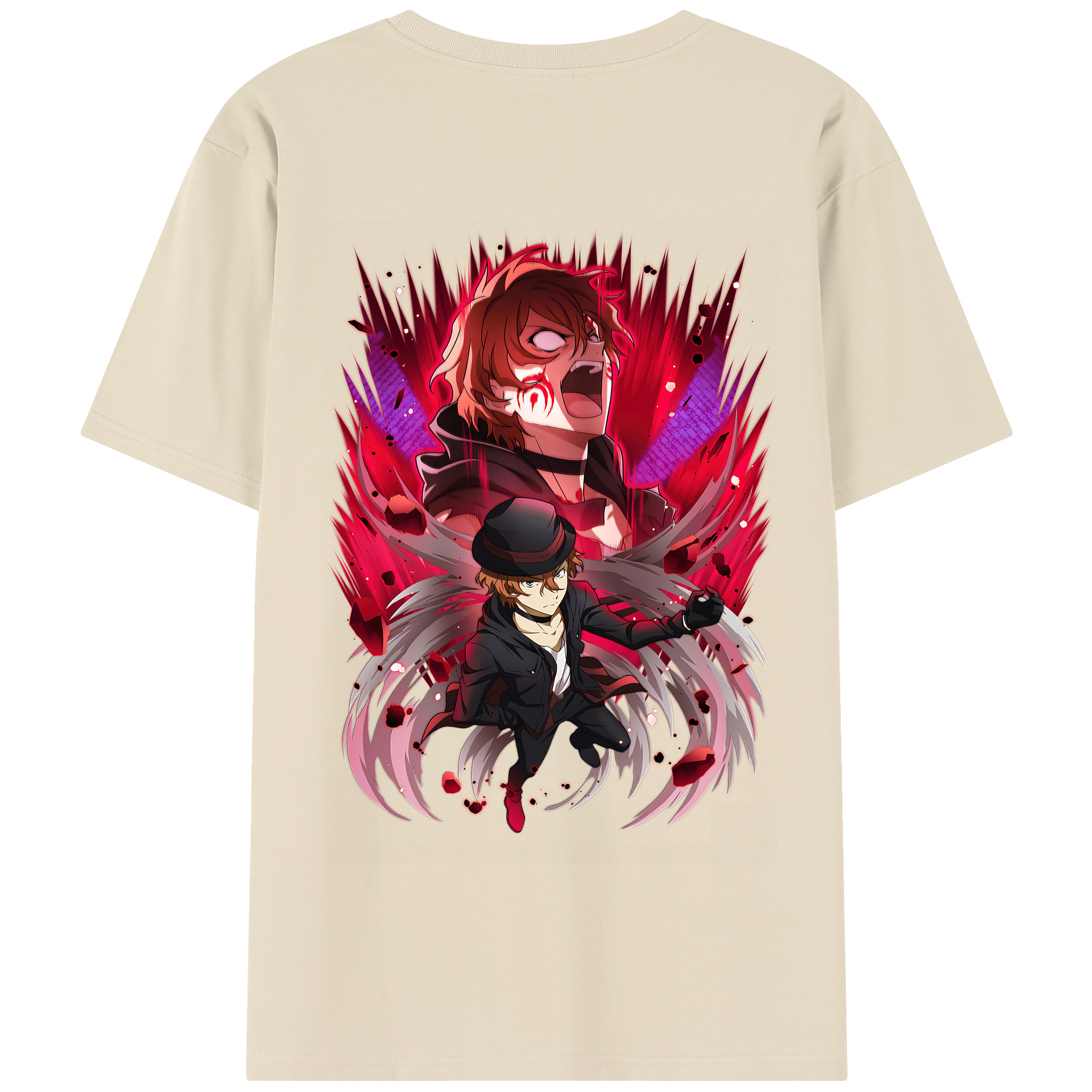 （画像用） 文豪ストレイドッグス Bungo Stray Dogs 綿100％半袖Tシャツ（背面プリント）