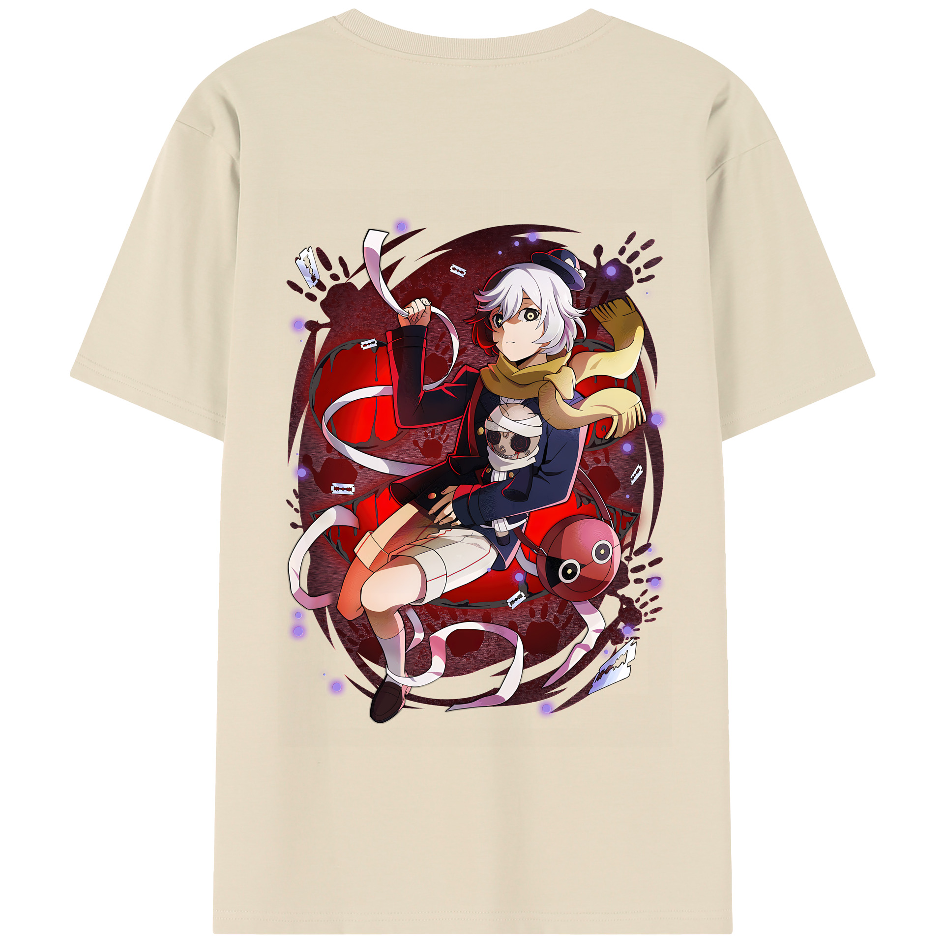 （画像用） 文豪ストレイドッグス Bungo Stray Dogs 綿100％半袖Tシャツ（背面プリント）