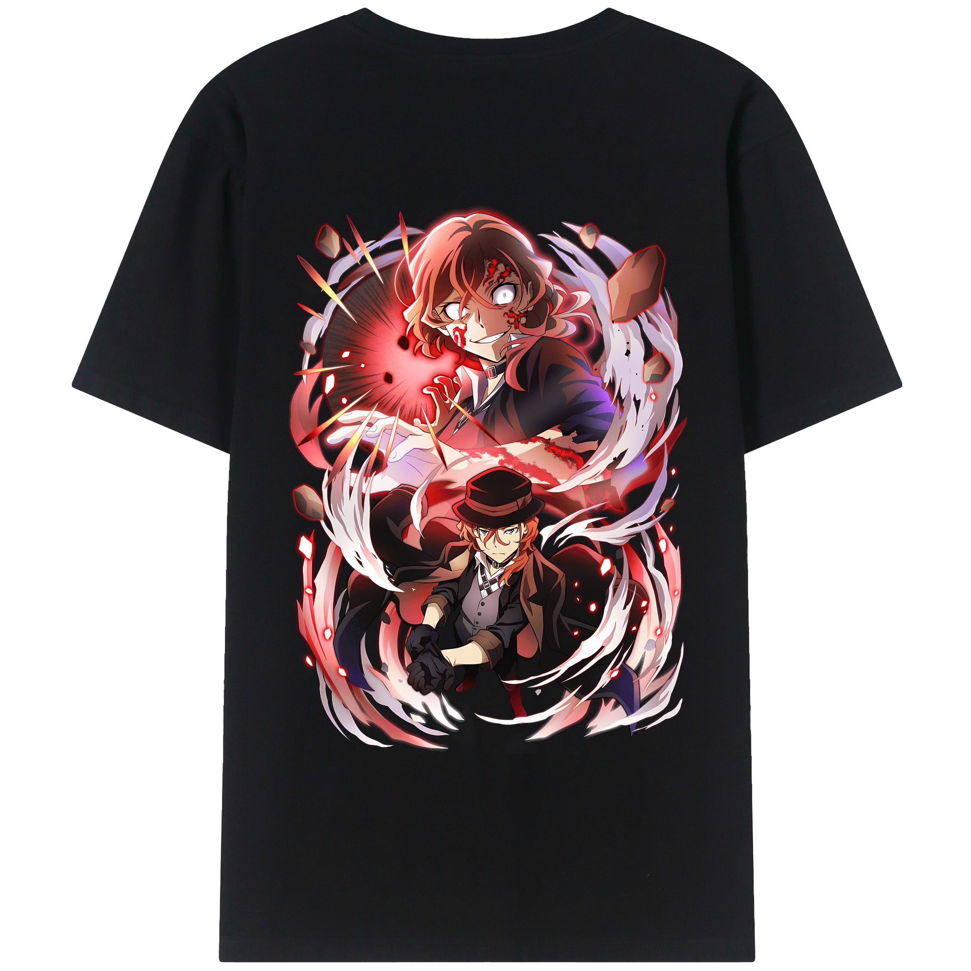 （画像用） 文豪ストレイドッグス Bungo Stray Dogs 綿100％半袖Tシャツ（背面プリント）