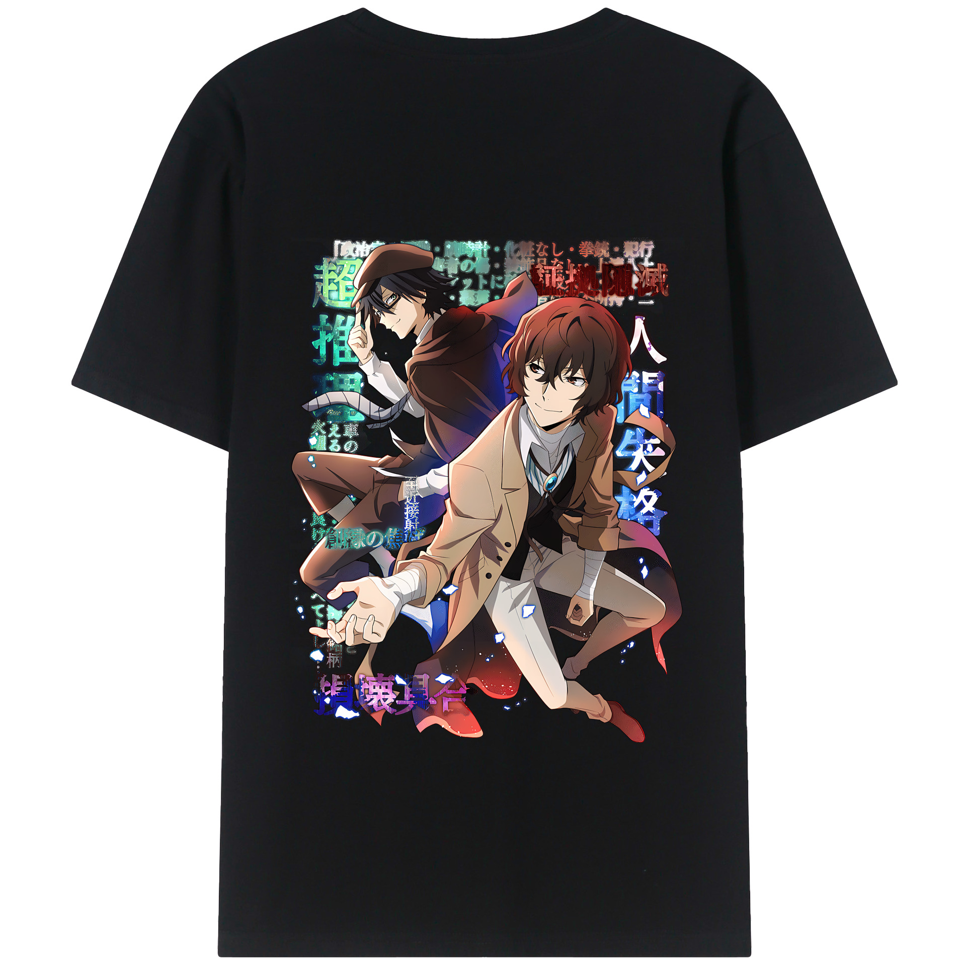 （画像用） 文豪ストレイドッグス Bungo Stray Dogs 綿100％半袖Tシャツ（背面プリント）