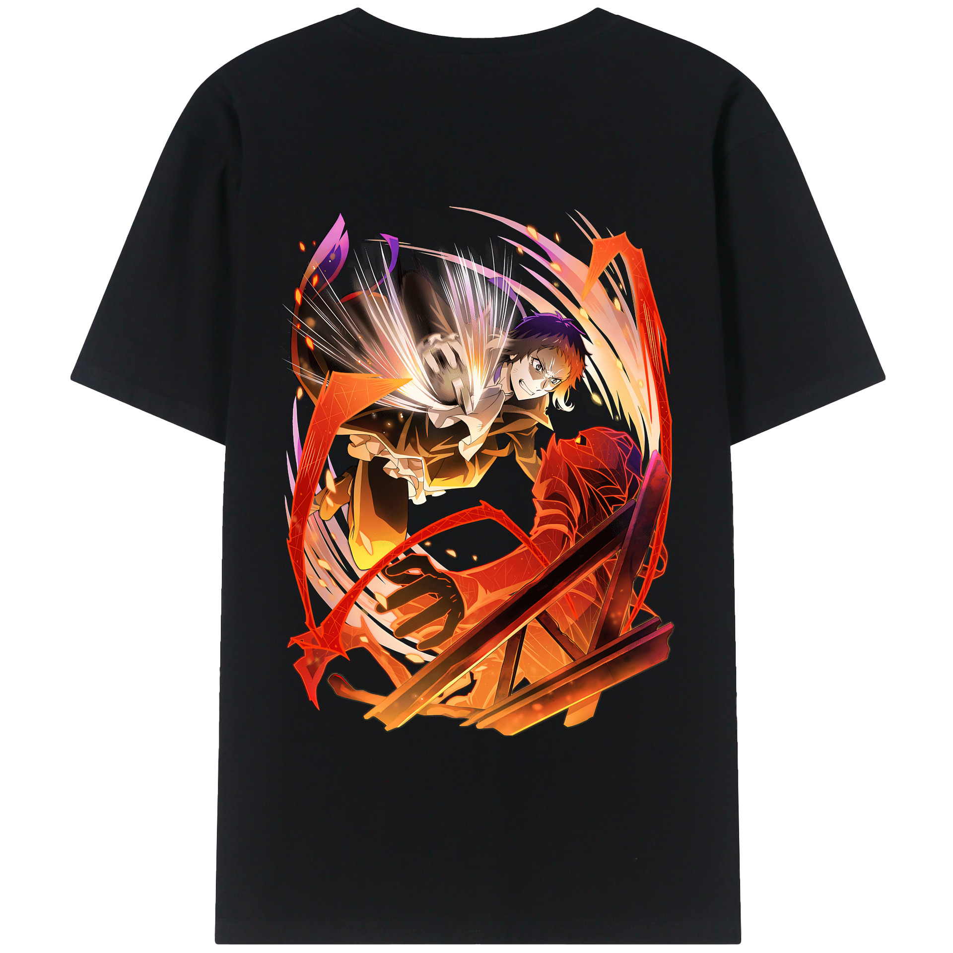 （画像用） 文豪ストレイドッグス Bungo Stray Dogs 綿100％半袖Tシャツ（背面プリント）