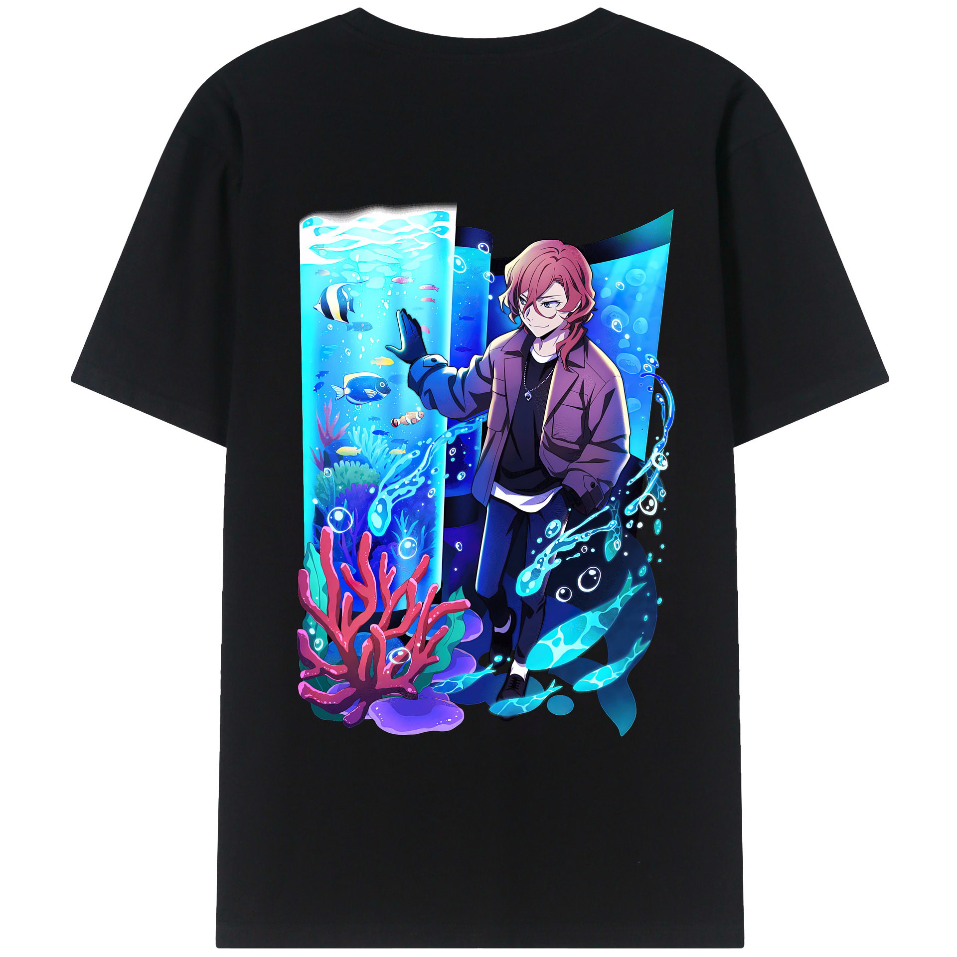 （画像用） 文豪ストレイドッグス Bungo Stray Dogs 綿100％半袖Tシャツ（背面プリント）