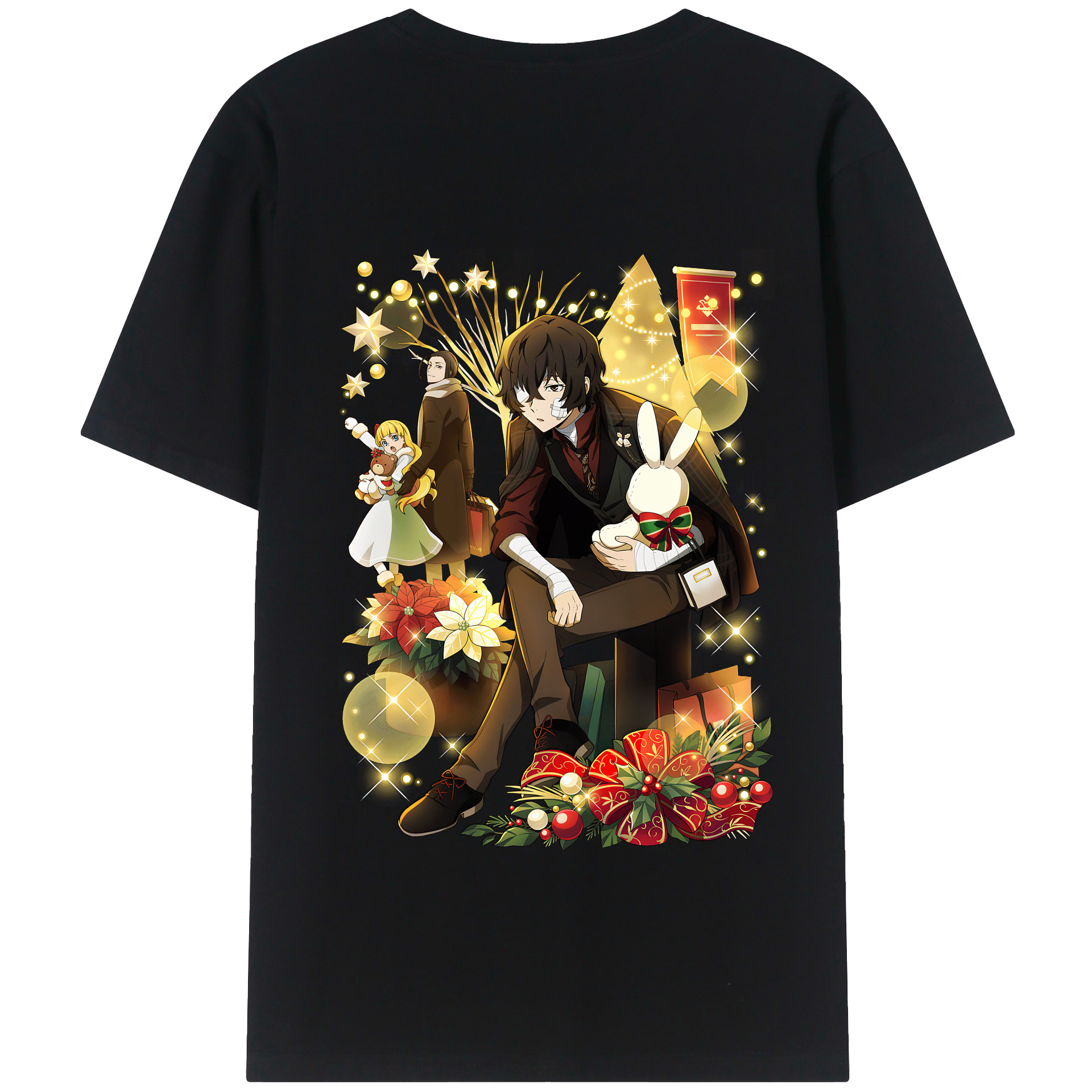 （画像用） 文豪ストレイドッグス Bungo Stray Dogs 綿100％半袖Tシャツ（背面プリント）
