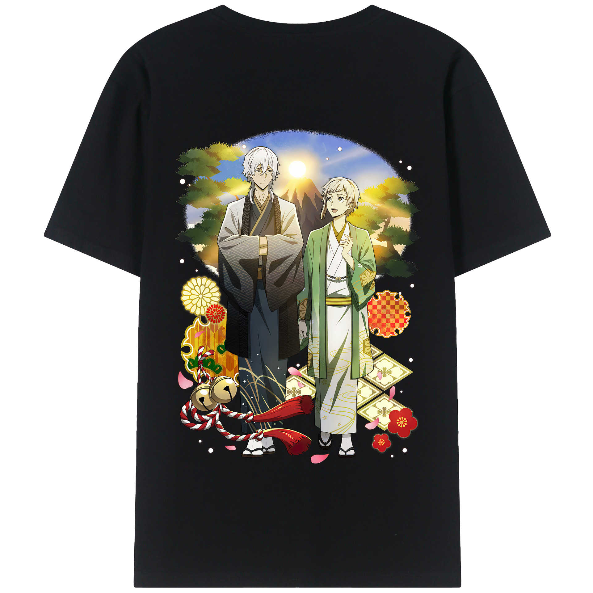 （画像用） 文豪ストレイドッグス Bungo Stray Dogs 綿100％半袖Tシャツ（背面プリント）