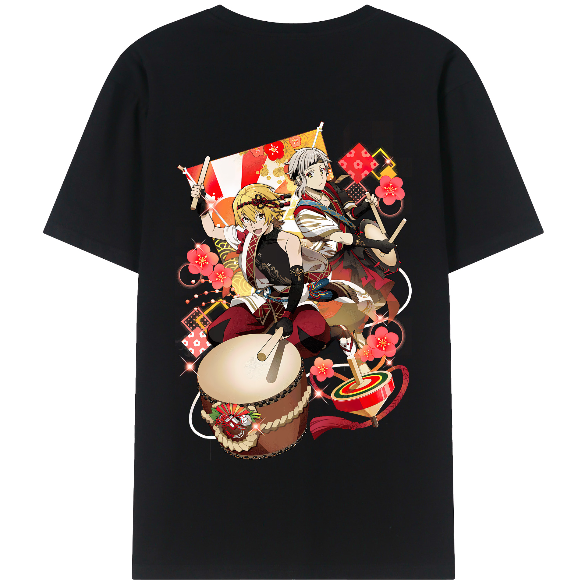 （画像用） 文豪ストレイドッグス Bungo Stray Dogs 綿100％半袖Tシャツ（背面プリント）