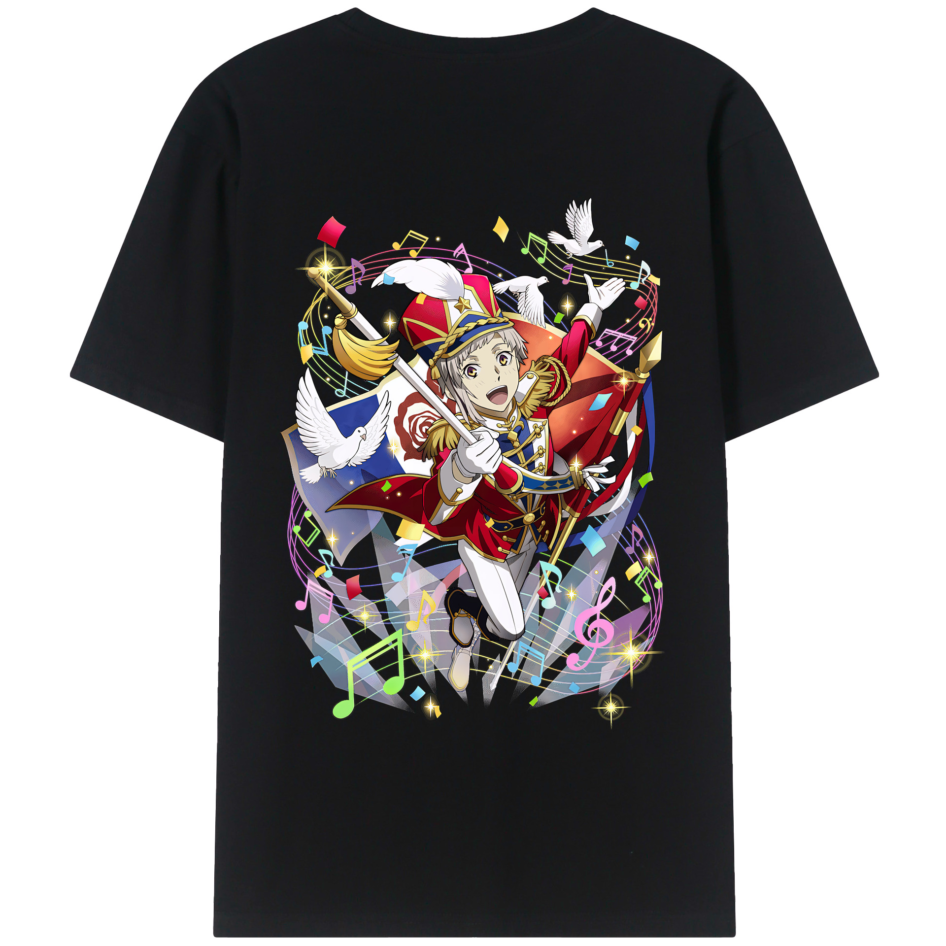 （画像用） 文豪ストレイドッグス Bungo Stray Dogs 綿100％半袖Tシャツ（背面プリント）