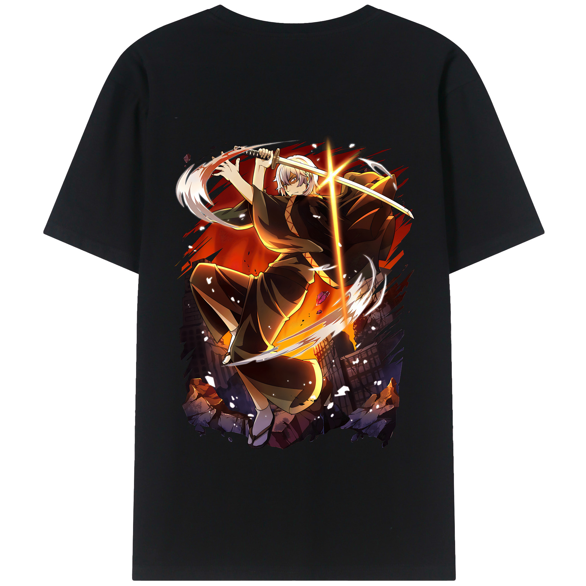 （画像用） 文豪ストレイドッグス Bungo Stray Dogs 綿100％半袖Tシャツ（背面プリント）