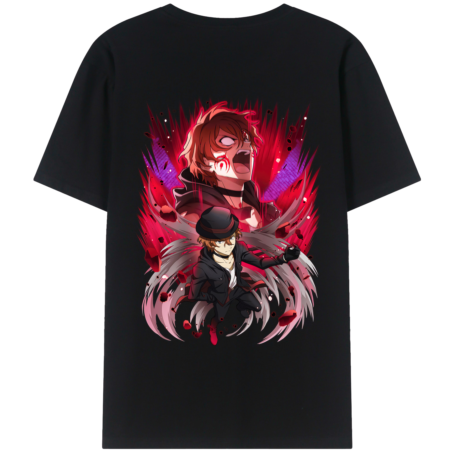 （画像用） 文豪ストレイドッグス Bungo Stray Dogs 綿100％半袖Tシャツ（背面プリント）