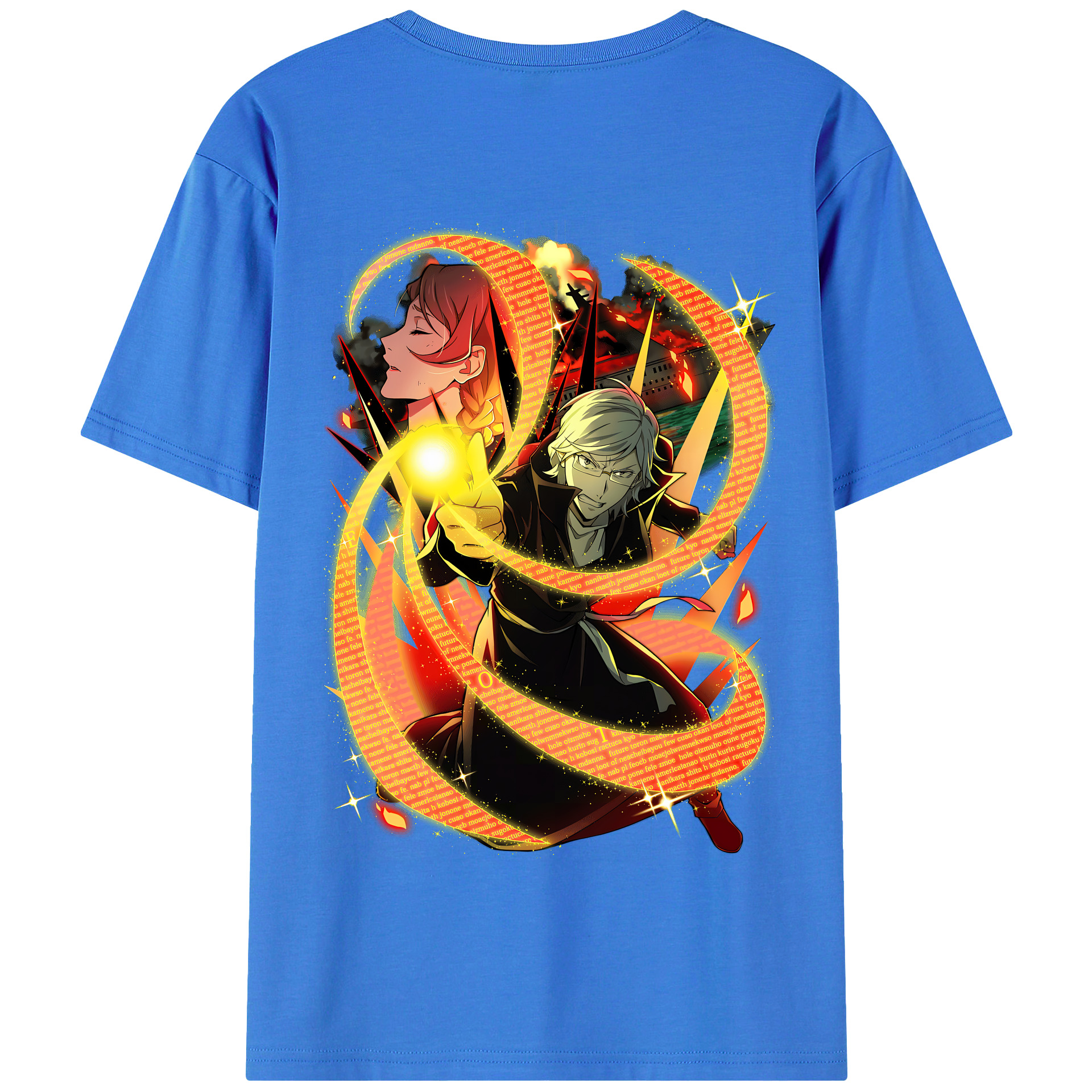 （画像用） 文豪ストレイドッグス Bungo Stray Dogs 綿100％半袖Tシャツ（背面プリント）