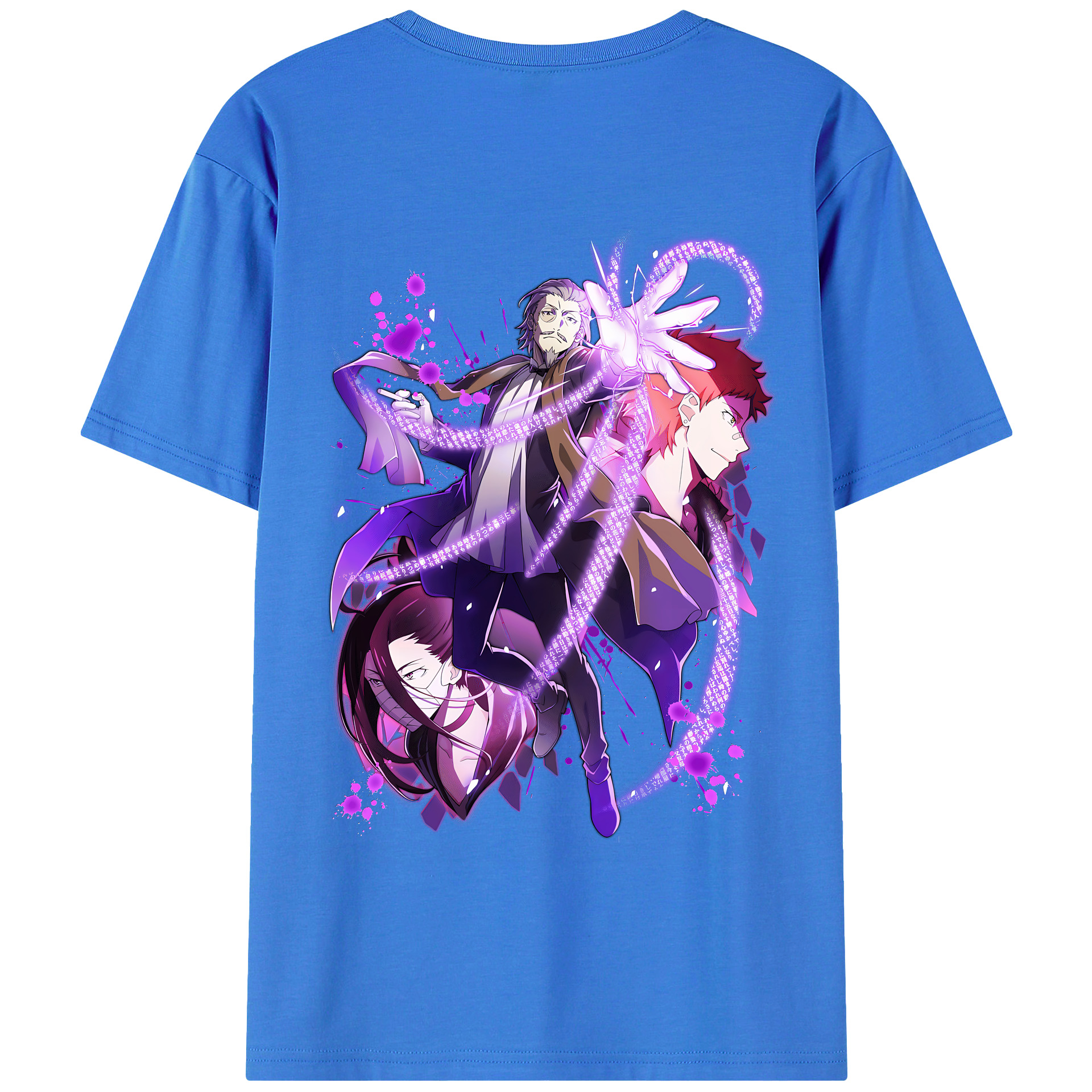 （画像用） 文豪ストレイドッグス Bungo Stray Dogs 綿100％半袖Tシャツ（背面プリント）