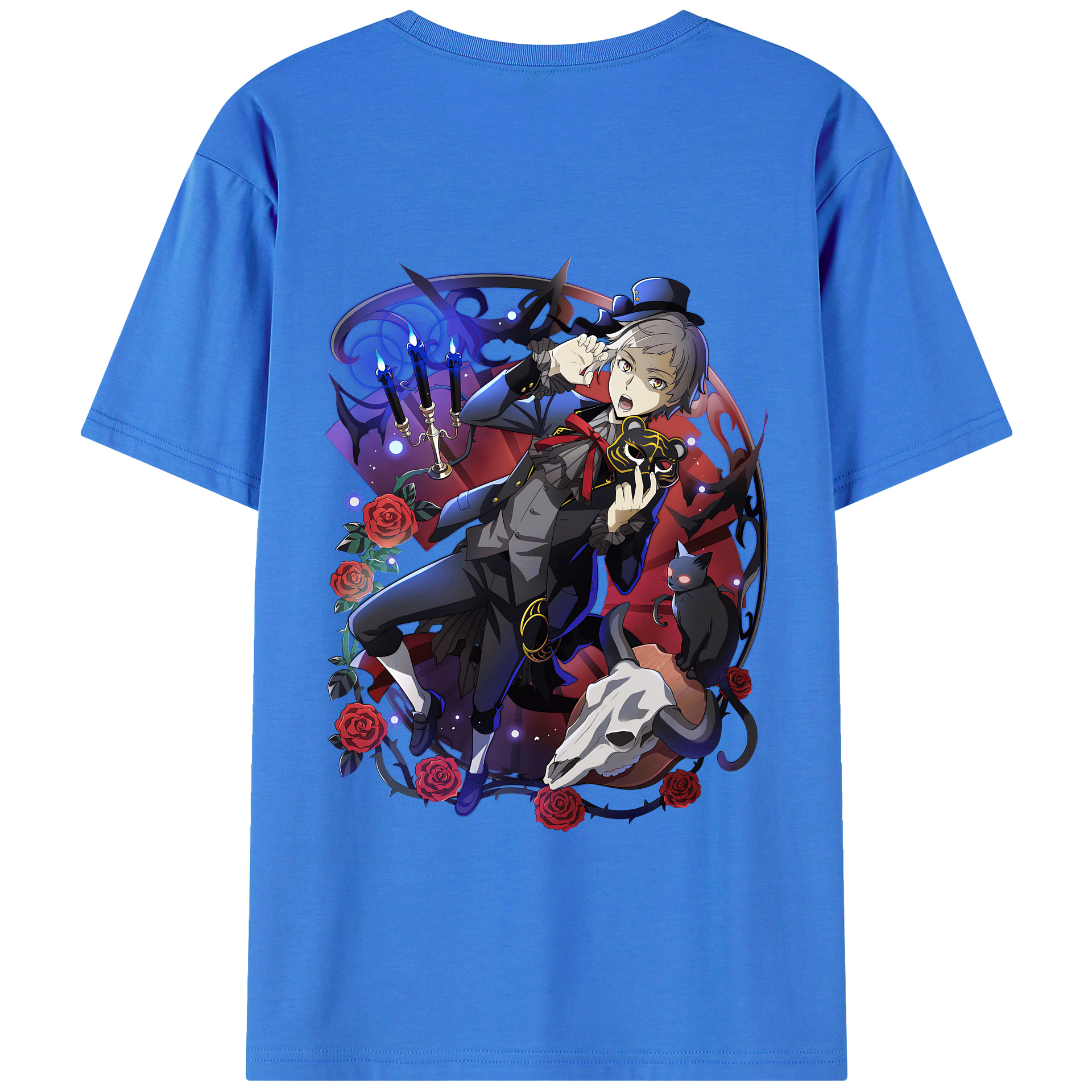 （画像用） 文豪ストレイドッグス Bungo Stray Dogs 綿100％半袖Tシャツ（背面プリント）
