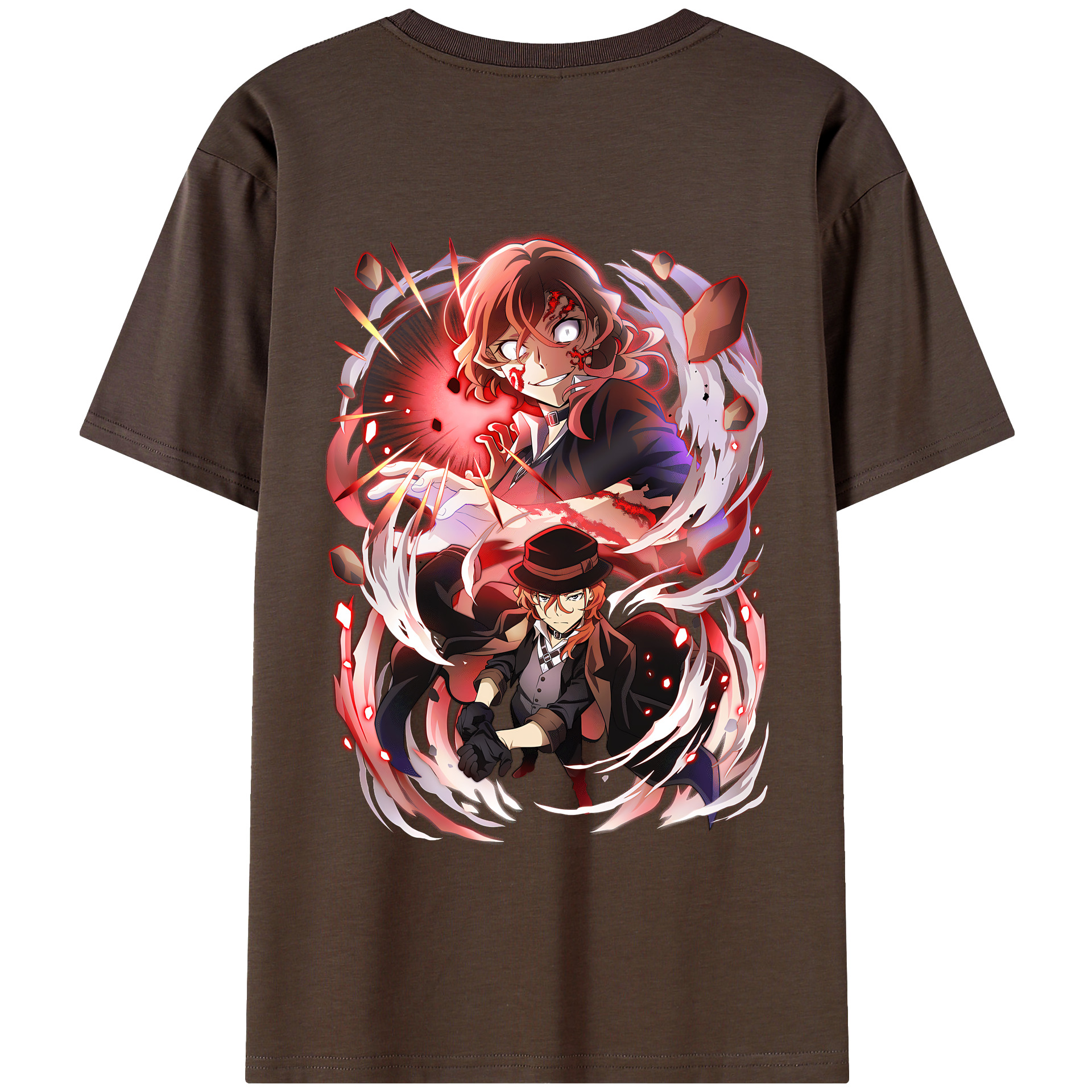 （画像用） 文豪ストレイドッグス Bungo Stray Dogs 綿100％半袖Tシャツ（背面プリント）