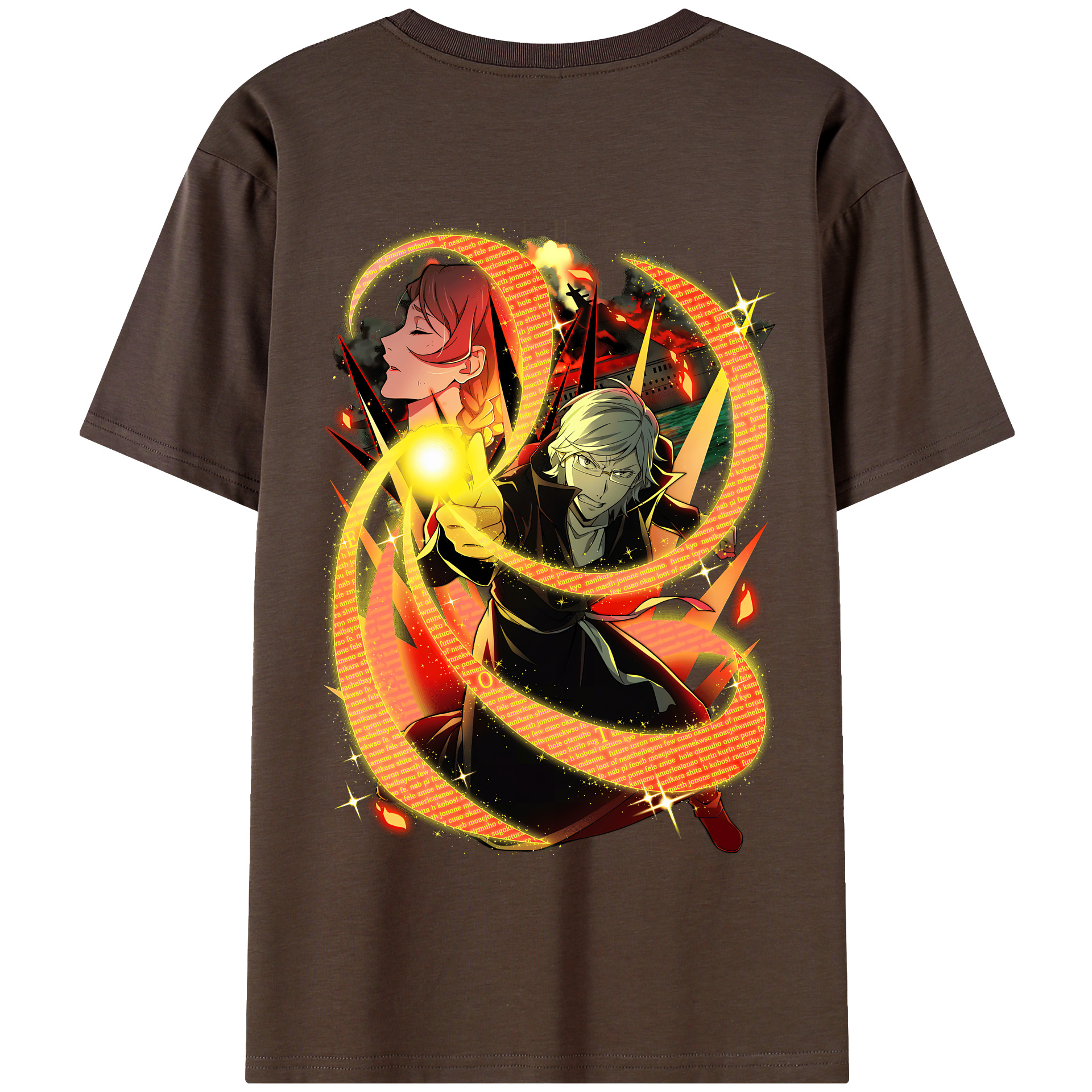 （画像用） 文豪ストレイドッグス Bungo Stray Dogs 綿100％半袖Tシャツ（背面プリント）