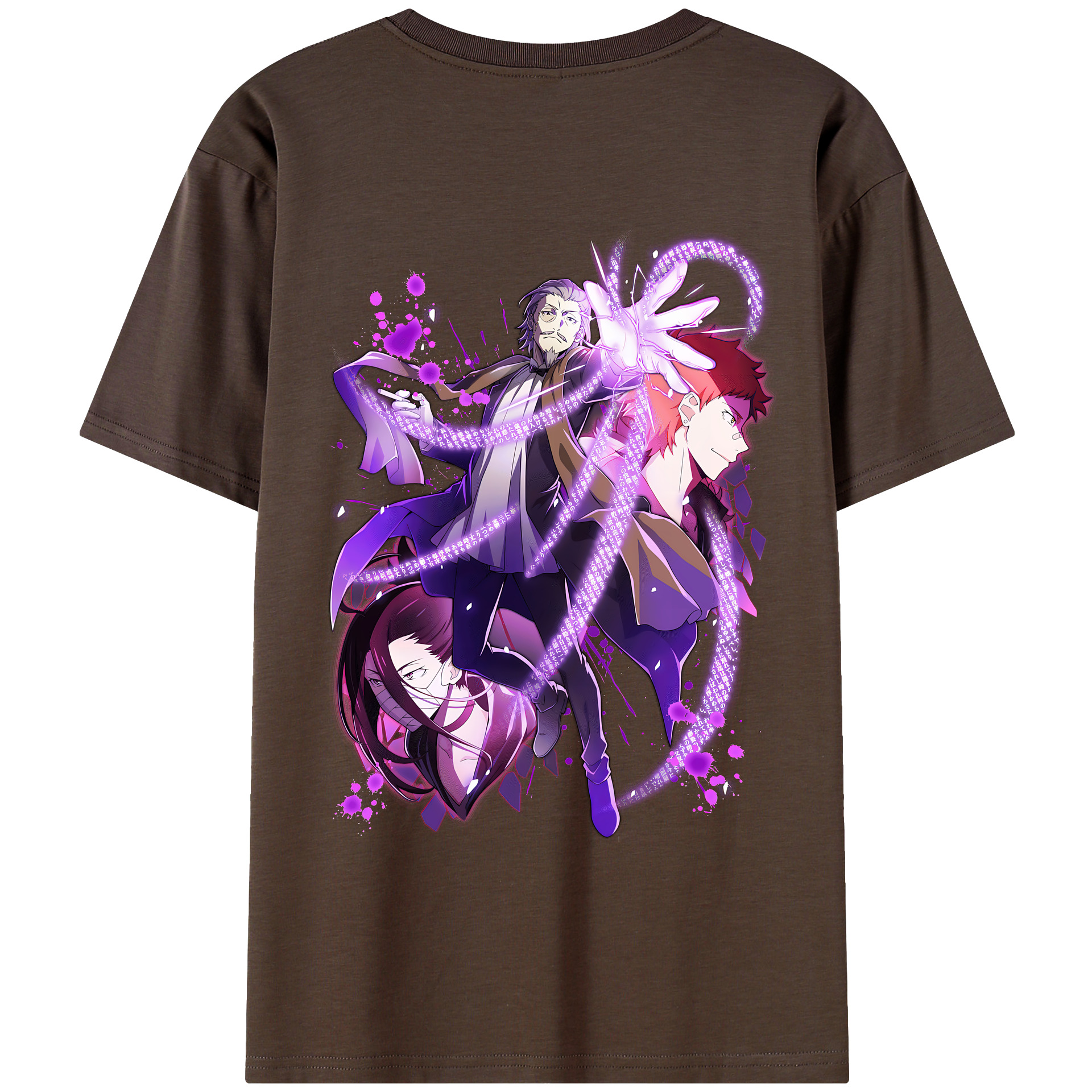 （画像用） 文豪ストレイドッグス Bungo Stray Dogs 綿100％半袖Tシャツ（背面プリント）