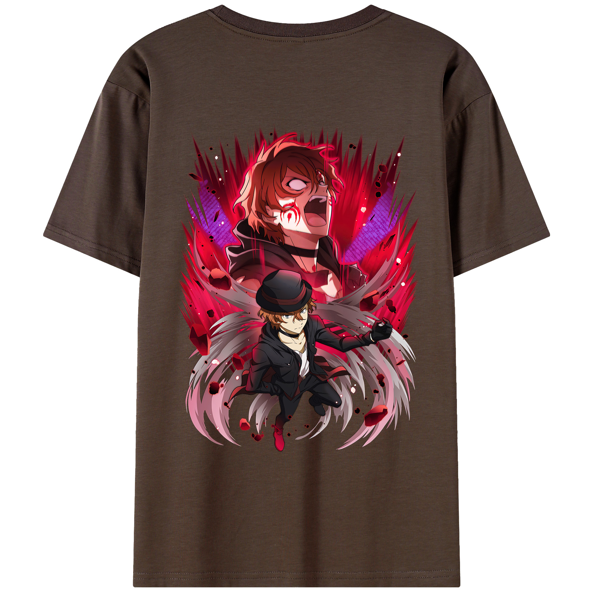 （画像用） 文豪ストレイドッグス Bungo Stray Dogs 綿100％半袖Tシャツ（背面プリント）
