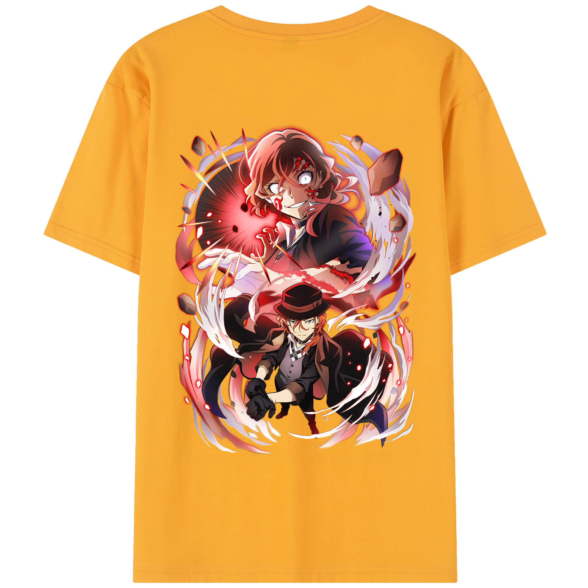 （画像用） 文豪ストレイドッグス Bungo Stray Dogs 綿100％半袖Tシャツ（背面プリント）