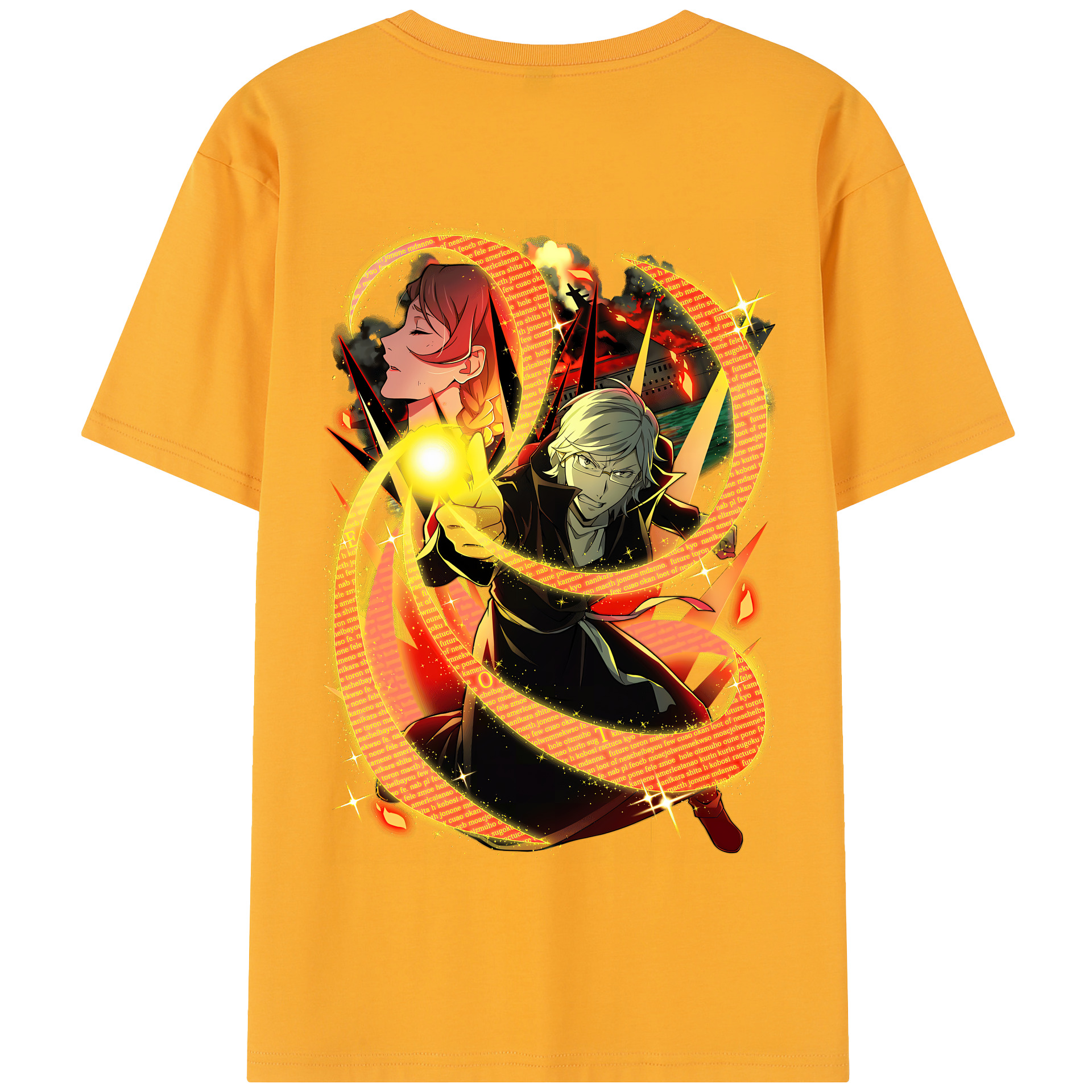 （画像用） 文豪ストレイドッグス Bungo Stray Dogs 綿100％半袖Tシャツ（背面プリント）