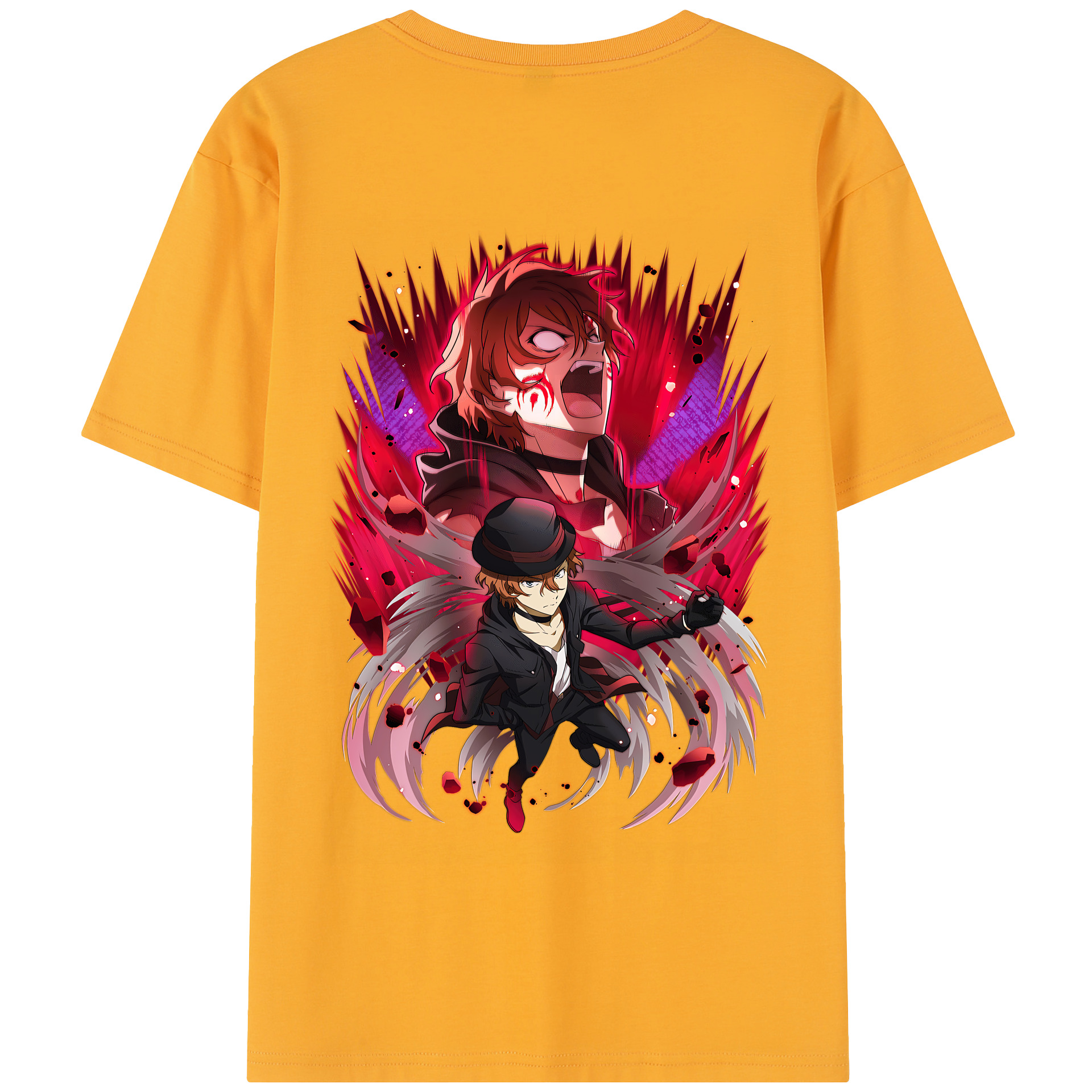 （画像用） 文豪ストレイドッグス Bungo Stray Dogs 綿100％半袖Tシャツ（背面プリント）