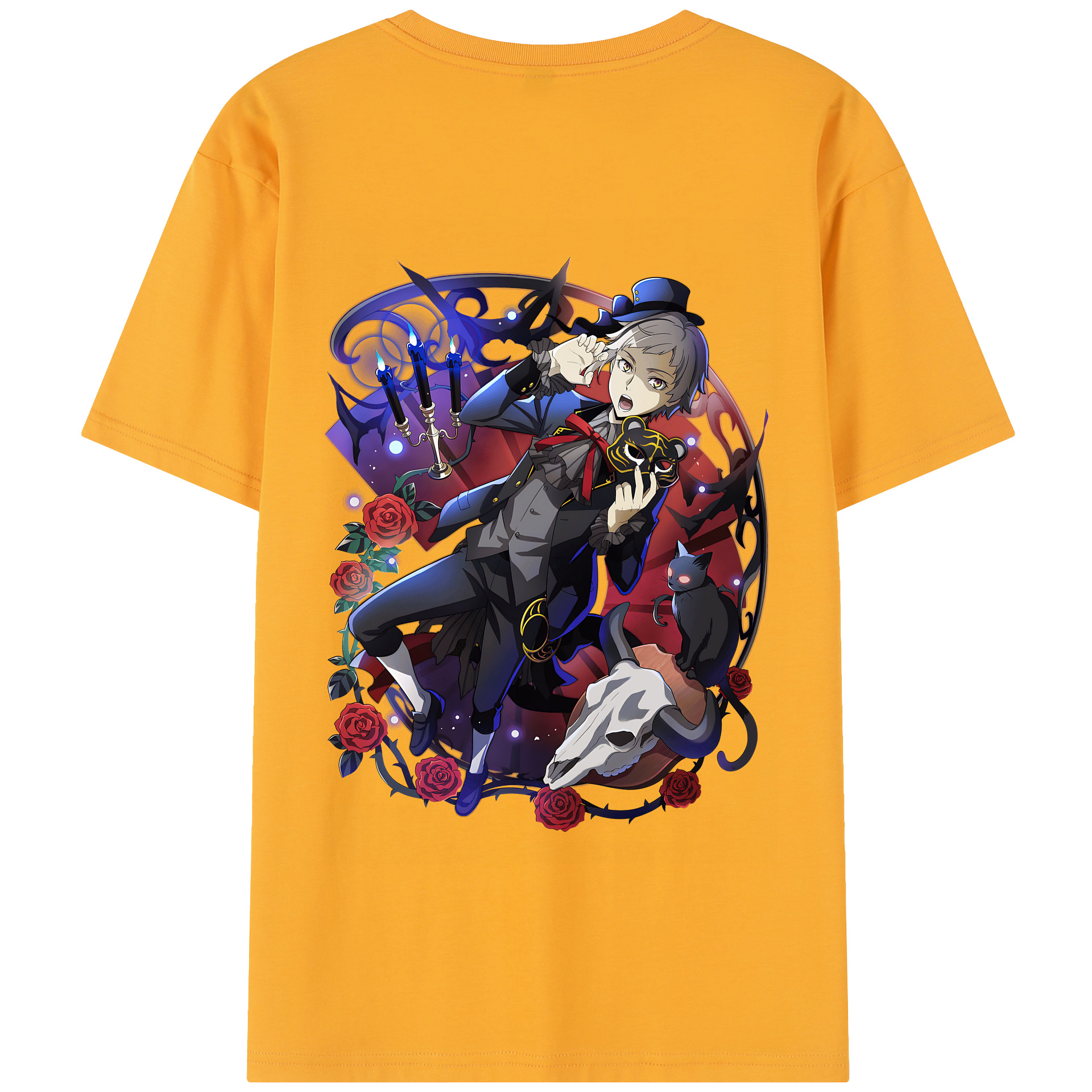 （画像用） 文豪ストレイドッグス Bungo Stray Dogs 綿100％半袖Tシャツ（背面プリント）