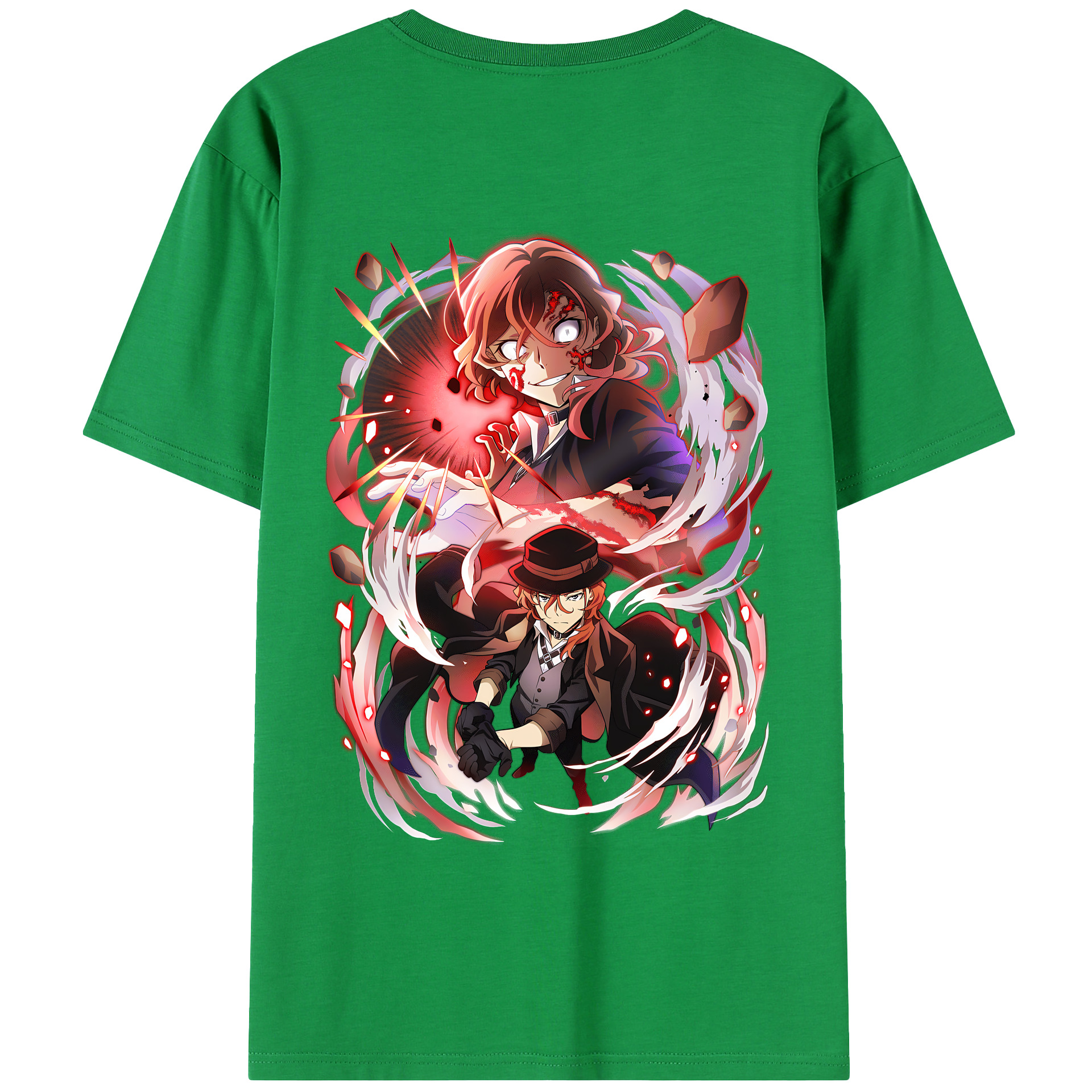 （画像用） 文豪ストレイドッグス Bungo Stray Dogs 綿100％半袖Tシャツ（背面プリント）