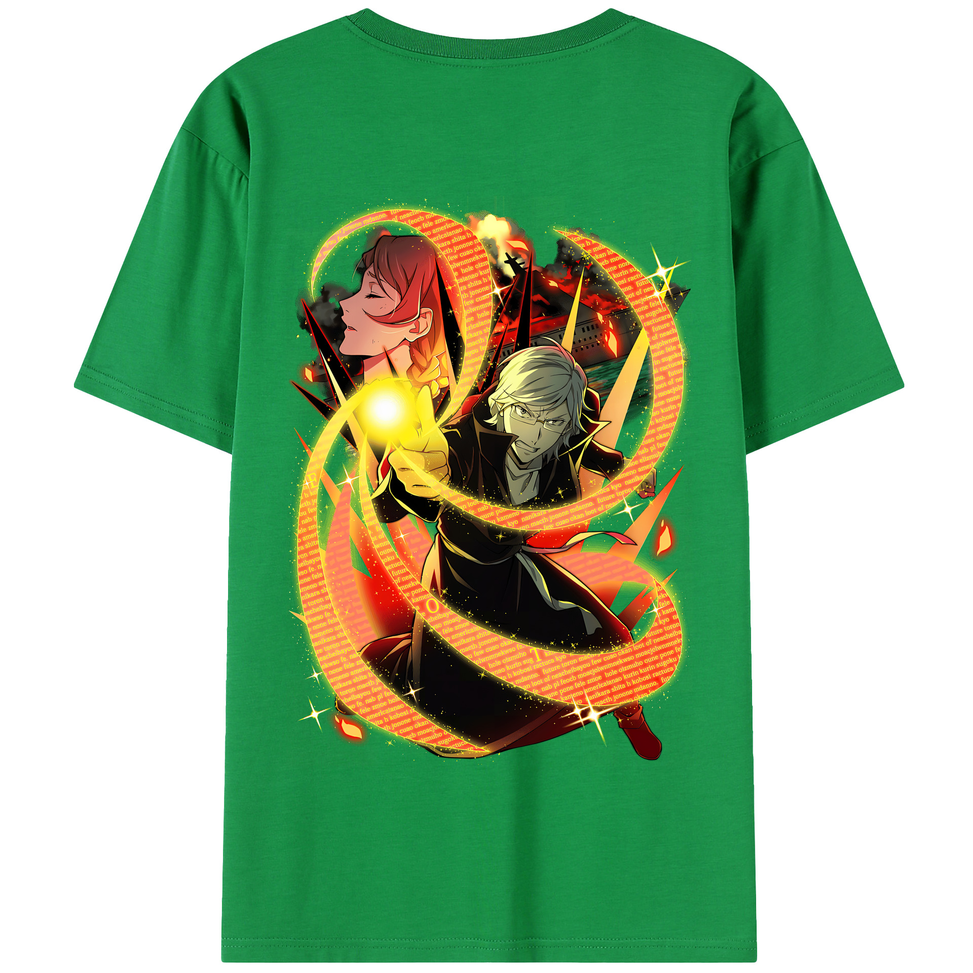 （画像用） 文豪ストレイドッグス Bungo Stray Dogs 綿100％半袖Tシャツ（背面プリント）