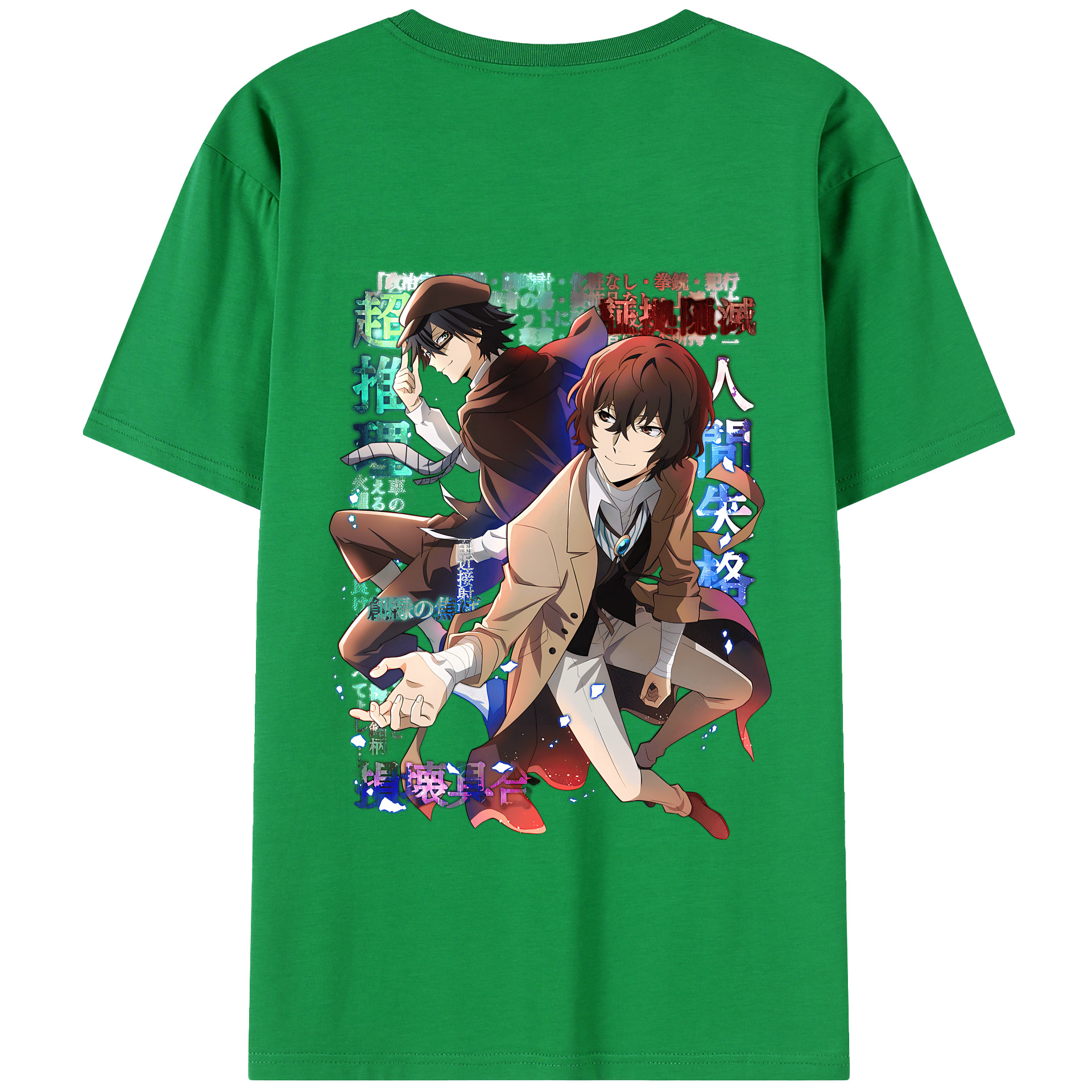 （画像用） 文豪ストレイドッグス Bungo Stray Dogs 綿100％半袖Tシャツ（背面プリント）